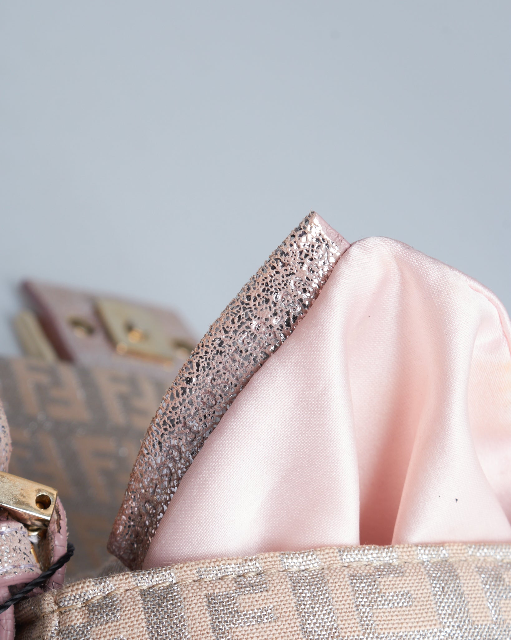 Fendi Metallic Zucca Mini Baguette