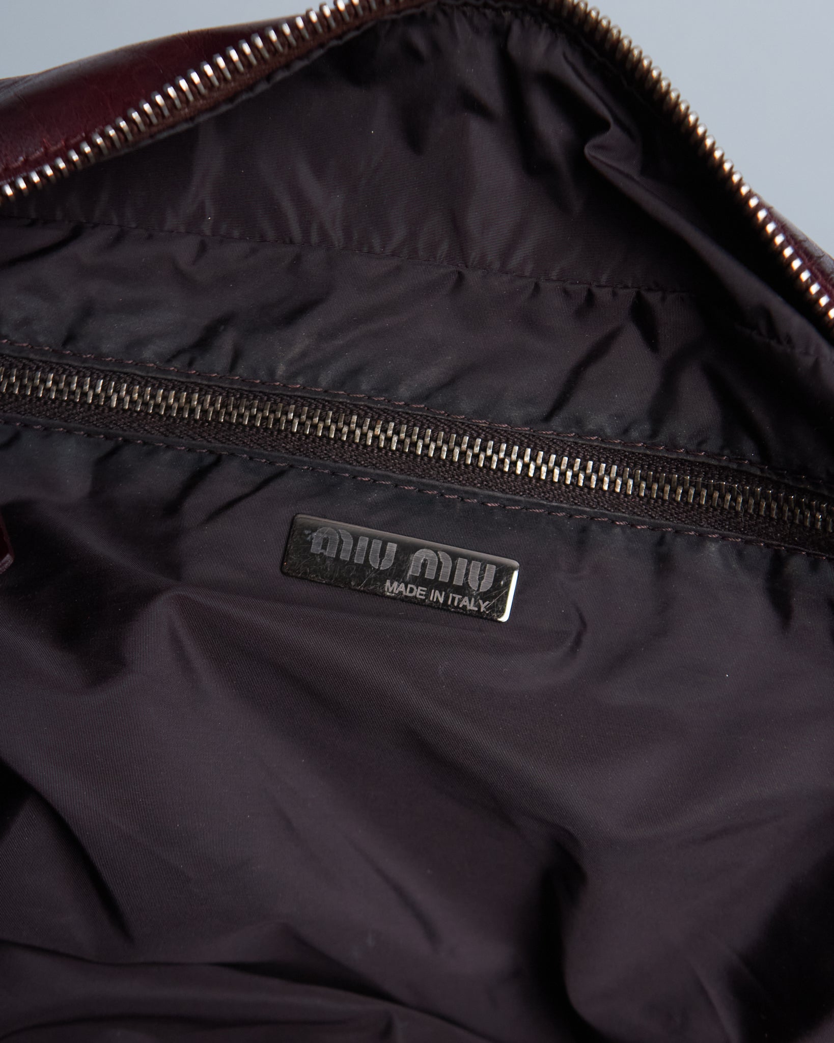 Miu Miu Burgundy Leather Shoulder Bag