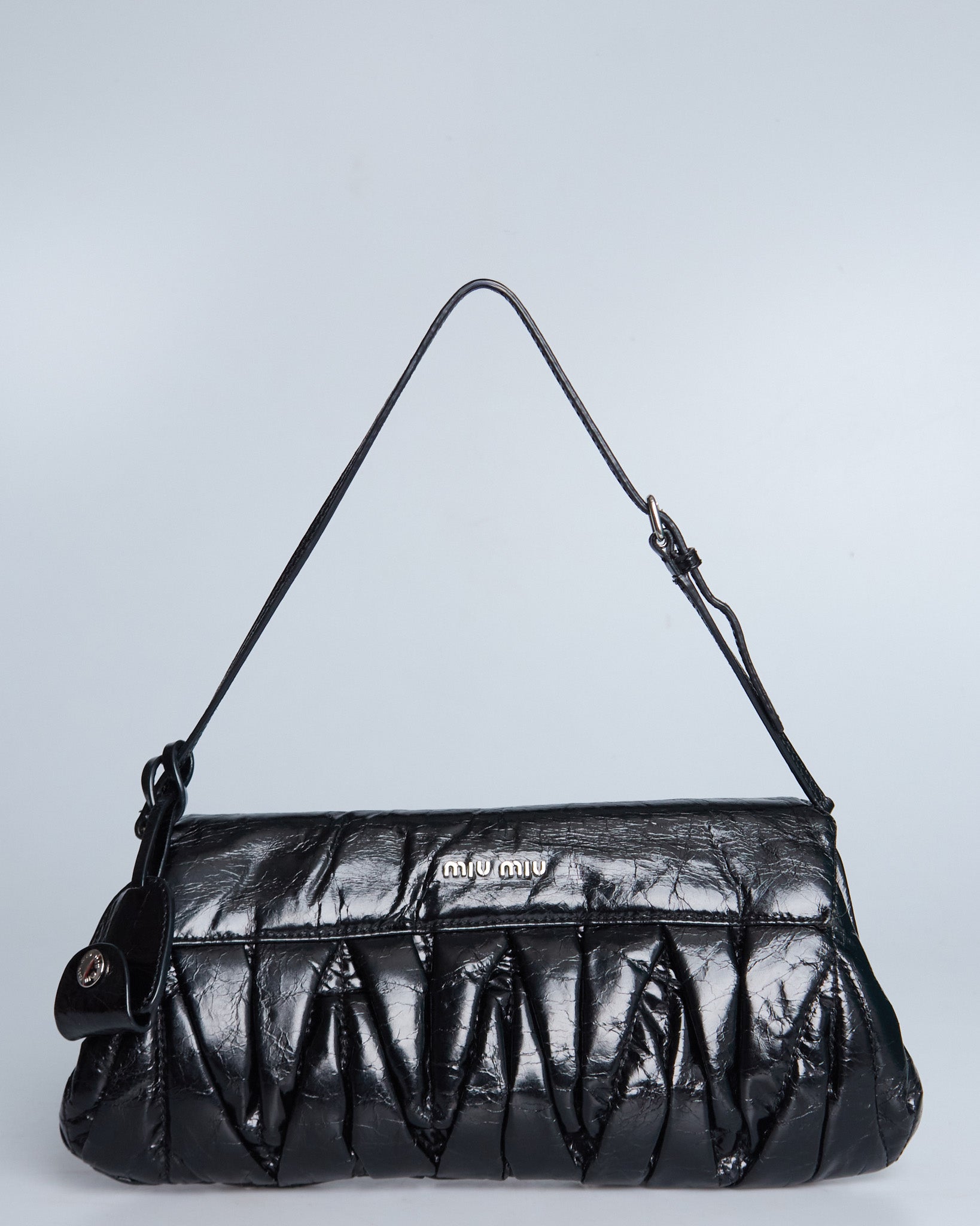 Miu Miu Ruched Leather Shoulder Bag
