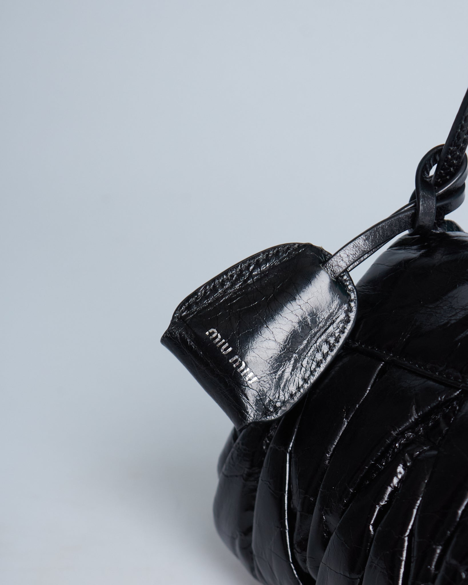 Miu Miu Ruched Leather Shoulder Bag