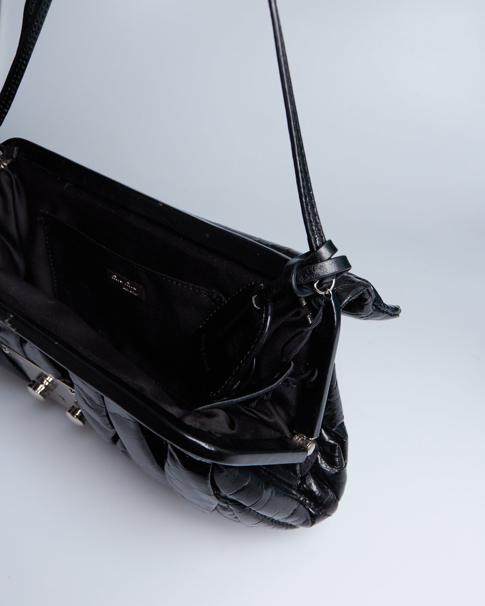 Miu Miu Ruched Leather Shoulder Bag