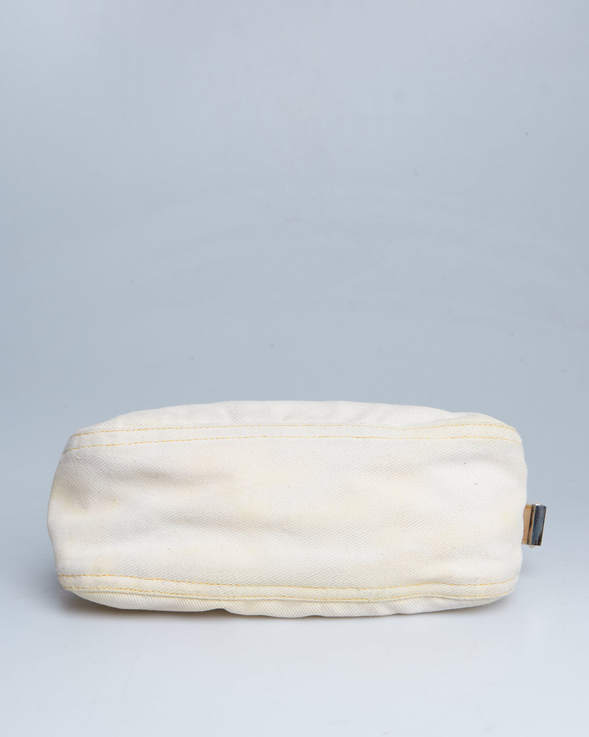 Fendi Python-Trimmed Denim Baguette
