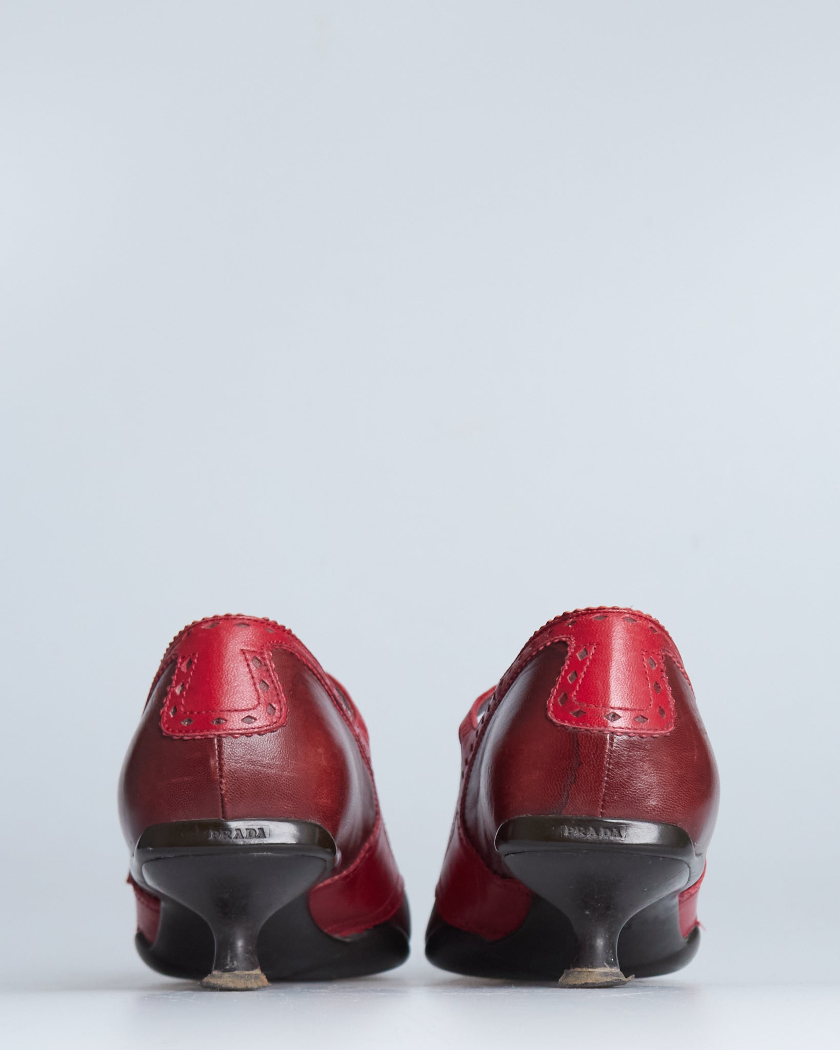 Prada 2000s Mary-Jane buckle brogue kitten heels