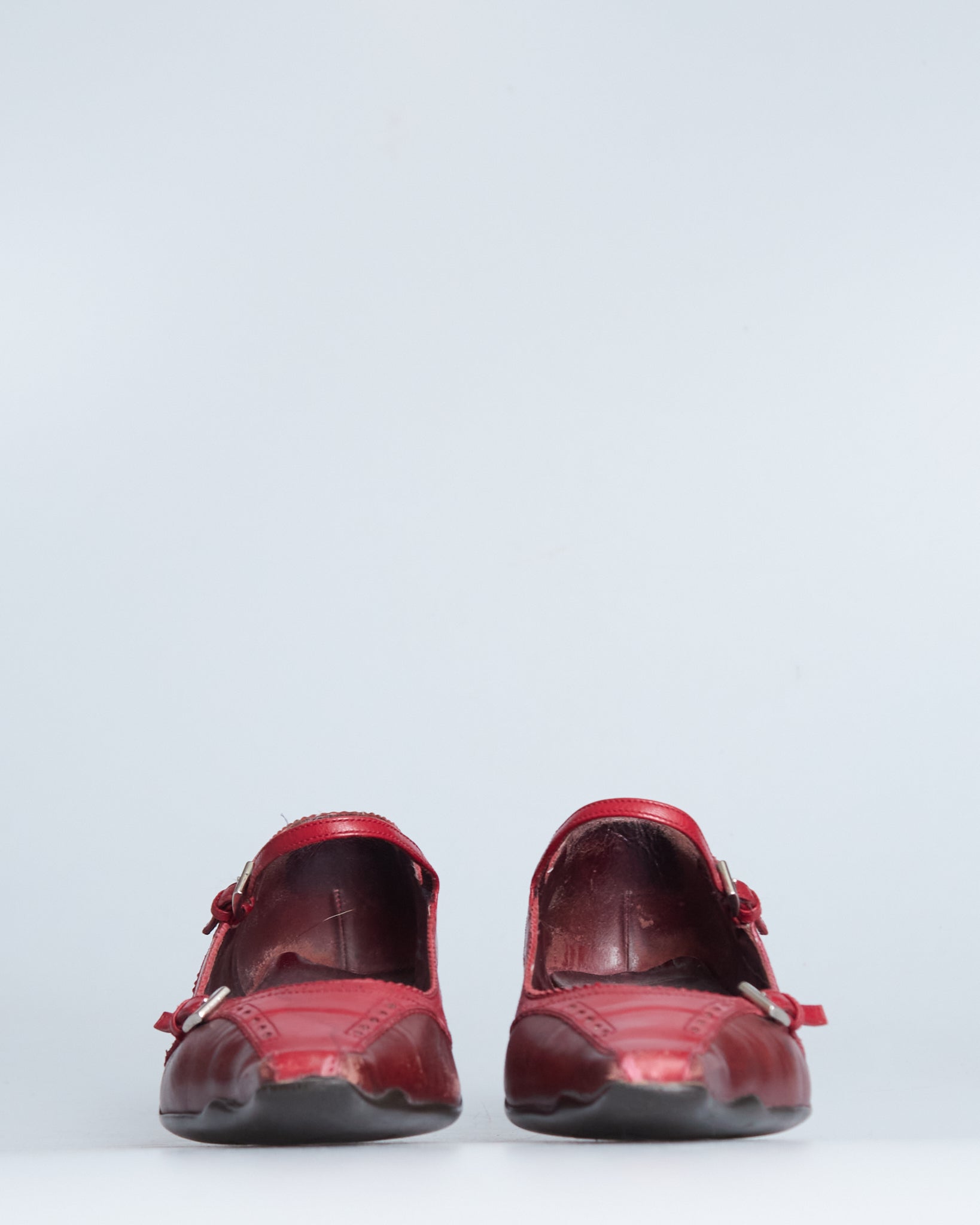 Prada 2000s Mary-Jane buckle brogue kitten heels