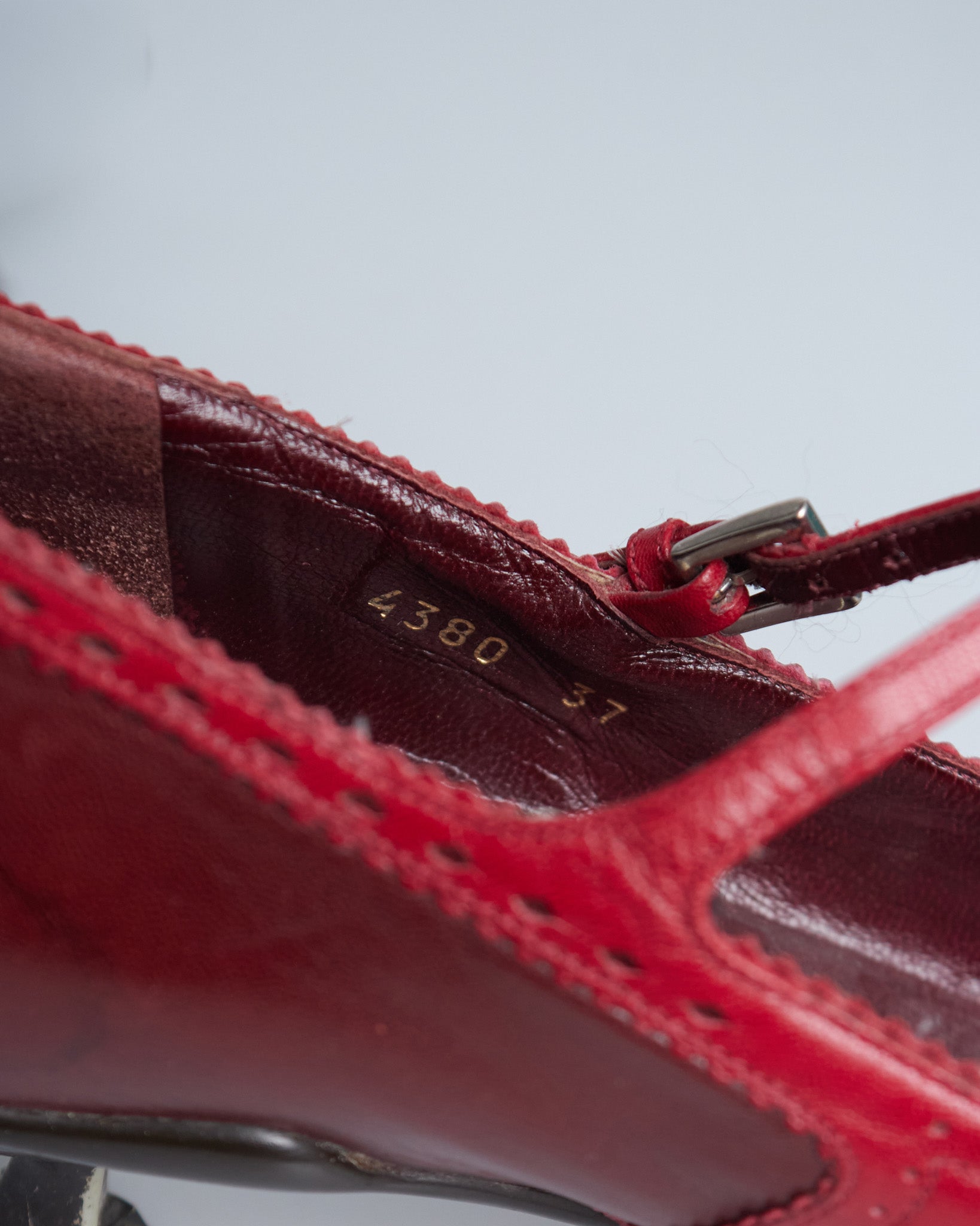 Prada 2000s Mary-Jane buckle brogue kitten heels