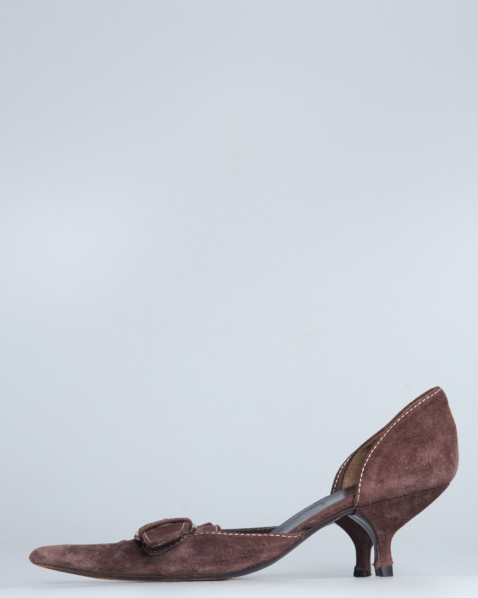 Prada suede d'orsay kitten heels