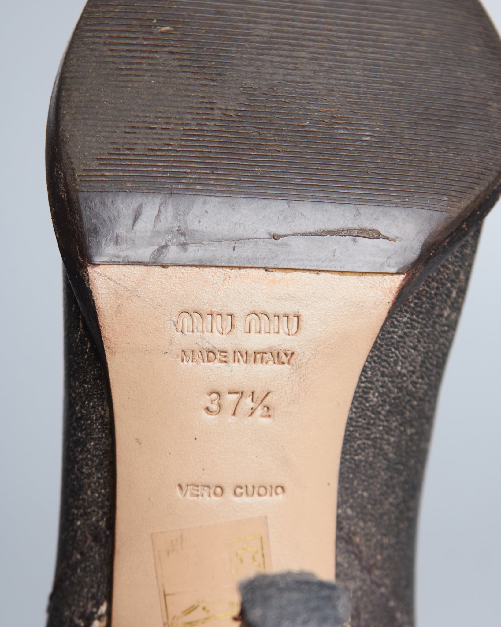 Miu Miu crack leather double-zip pin heel boots