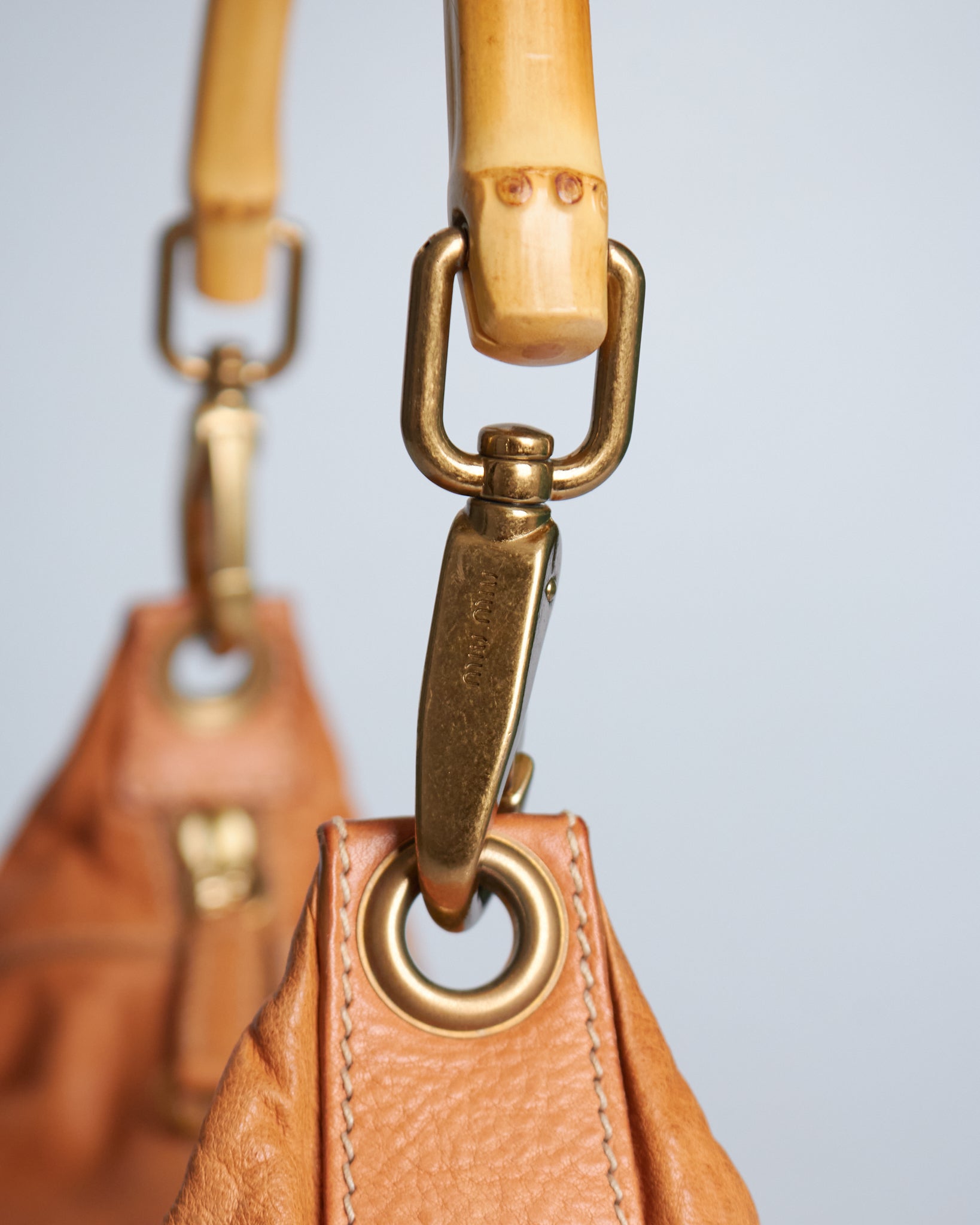 Miu Miu Leather Bamboo Handle Bag