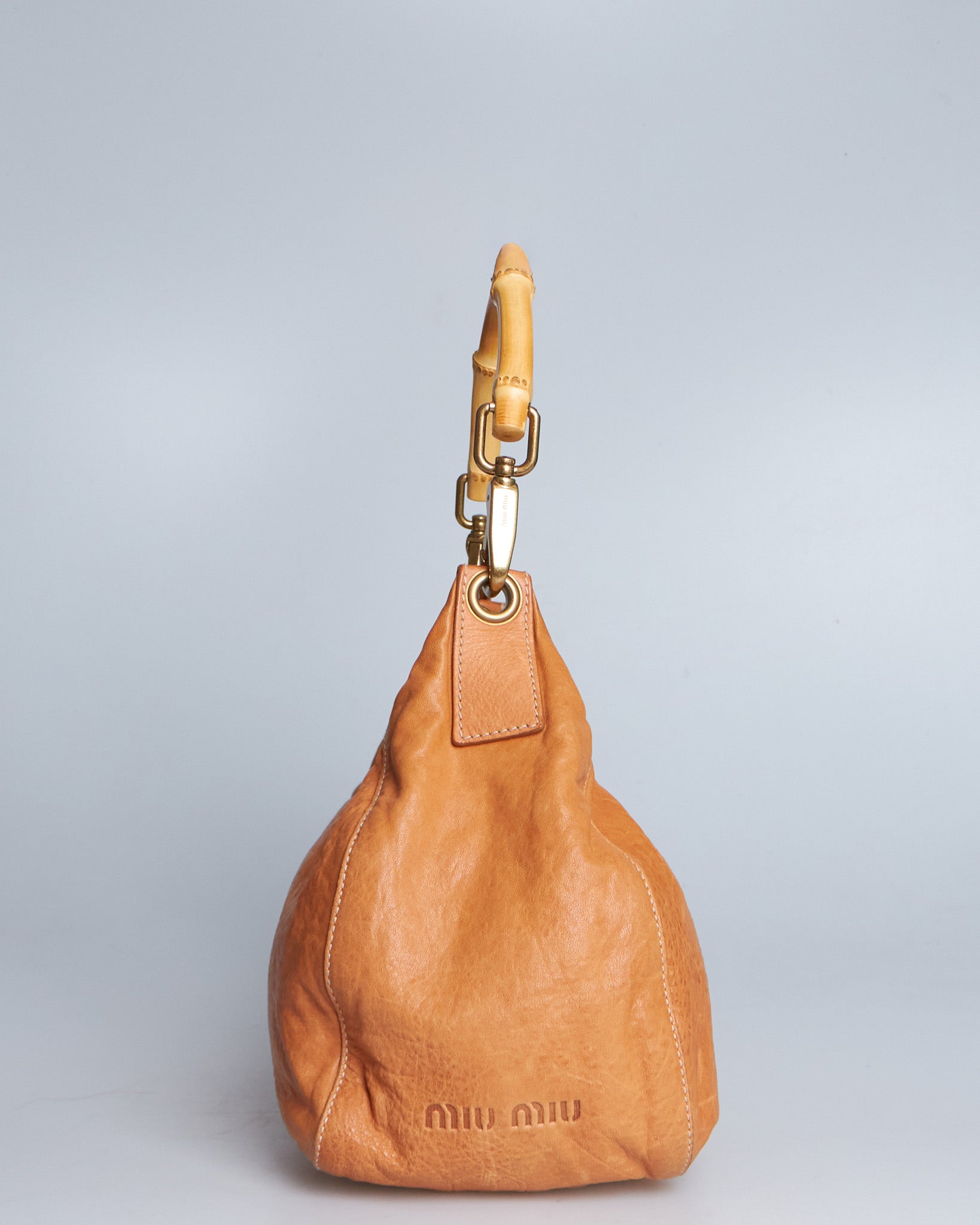 Miu Miu Leather Bamboo Handle Bag