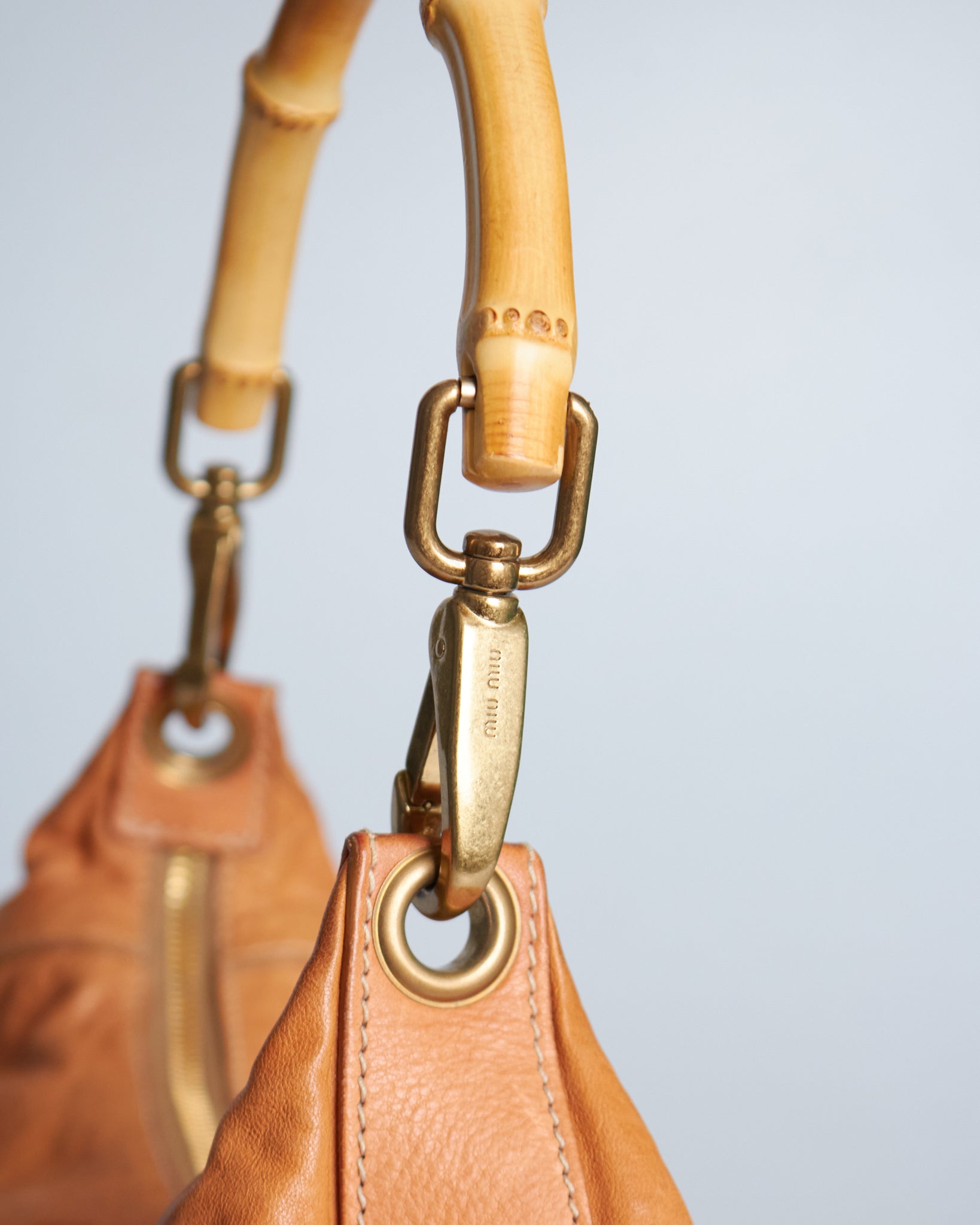 Miu Miu Leather Bamboo Handle Bag