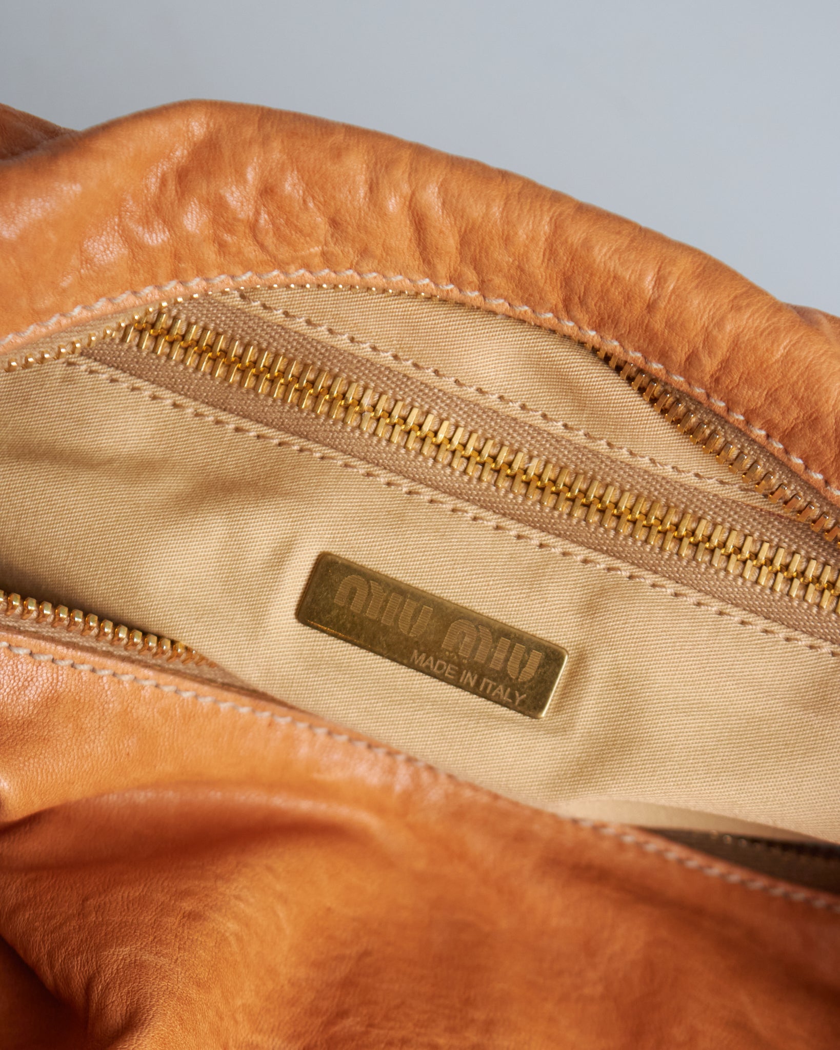 Miu Miu Leather Bamboo Handle Bag