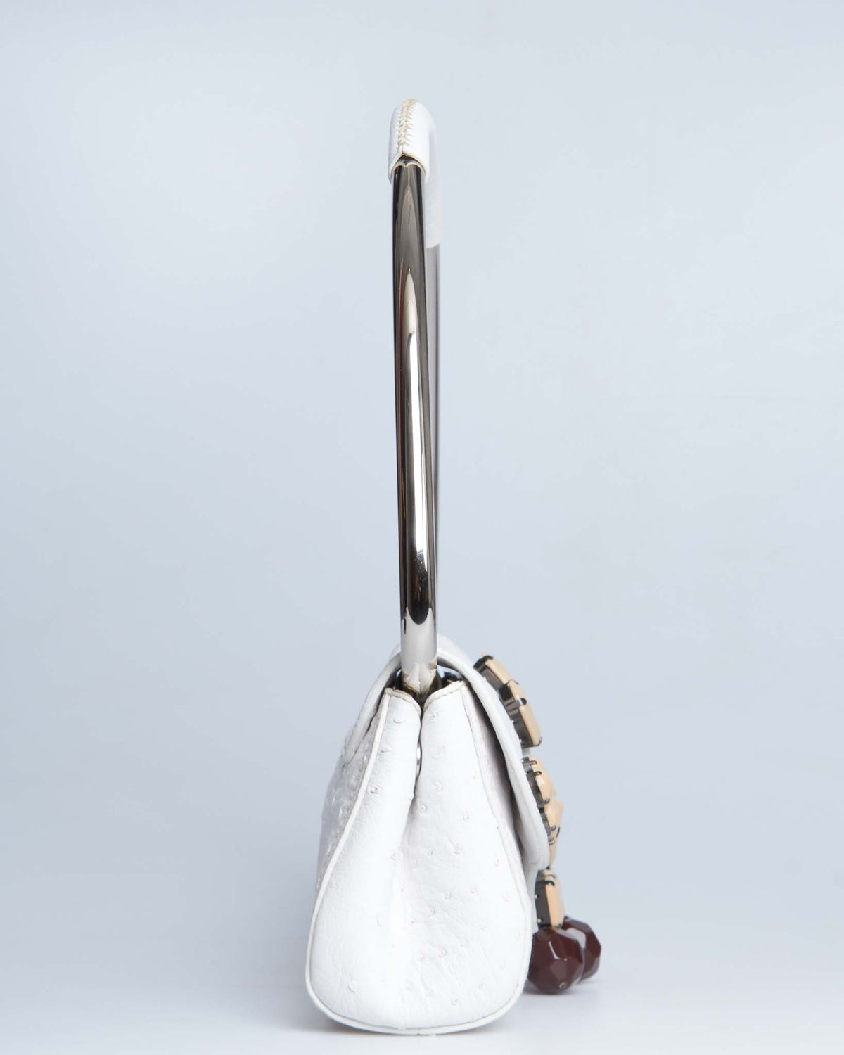 Prada Ostrich Vitello Daino Shoulder Bag