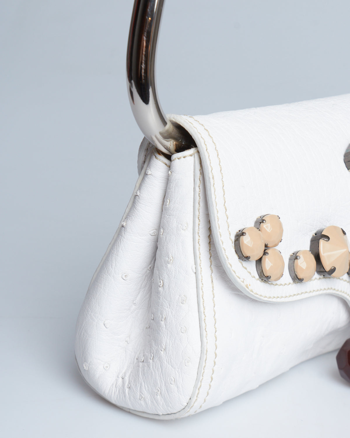 Prada Ostrich Vitello Daino Shoulder Bag
