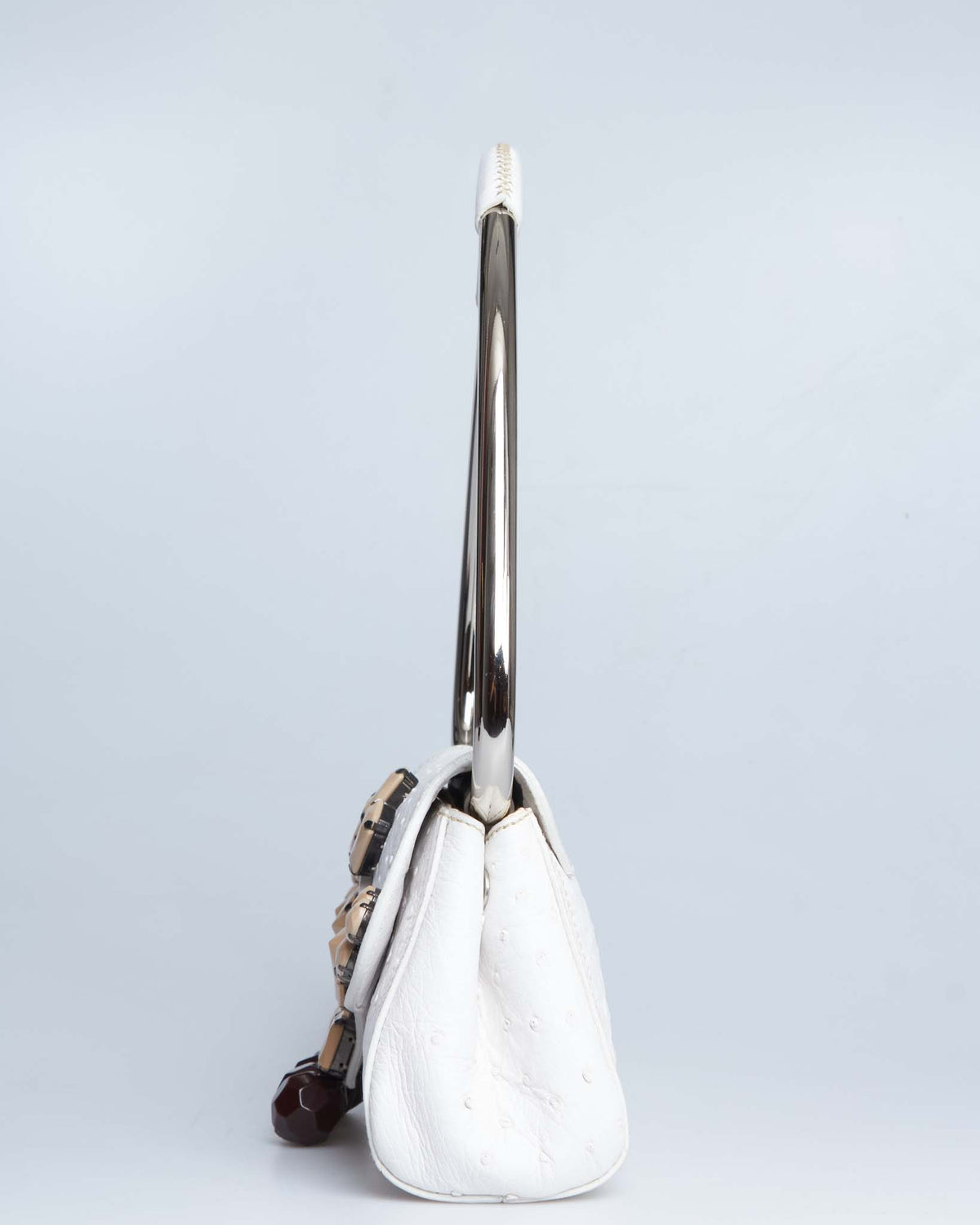 Prada Ostrich Vitello Daino Shoulder Bag
