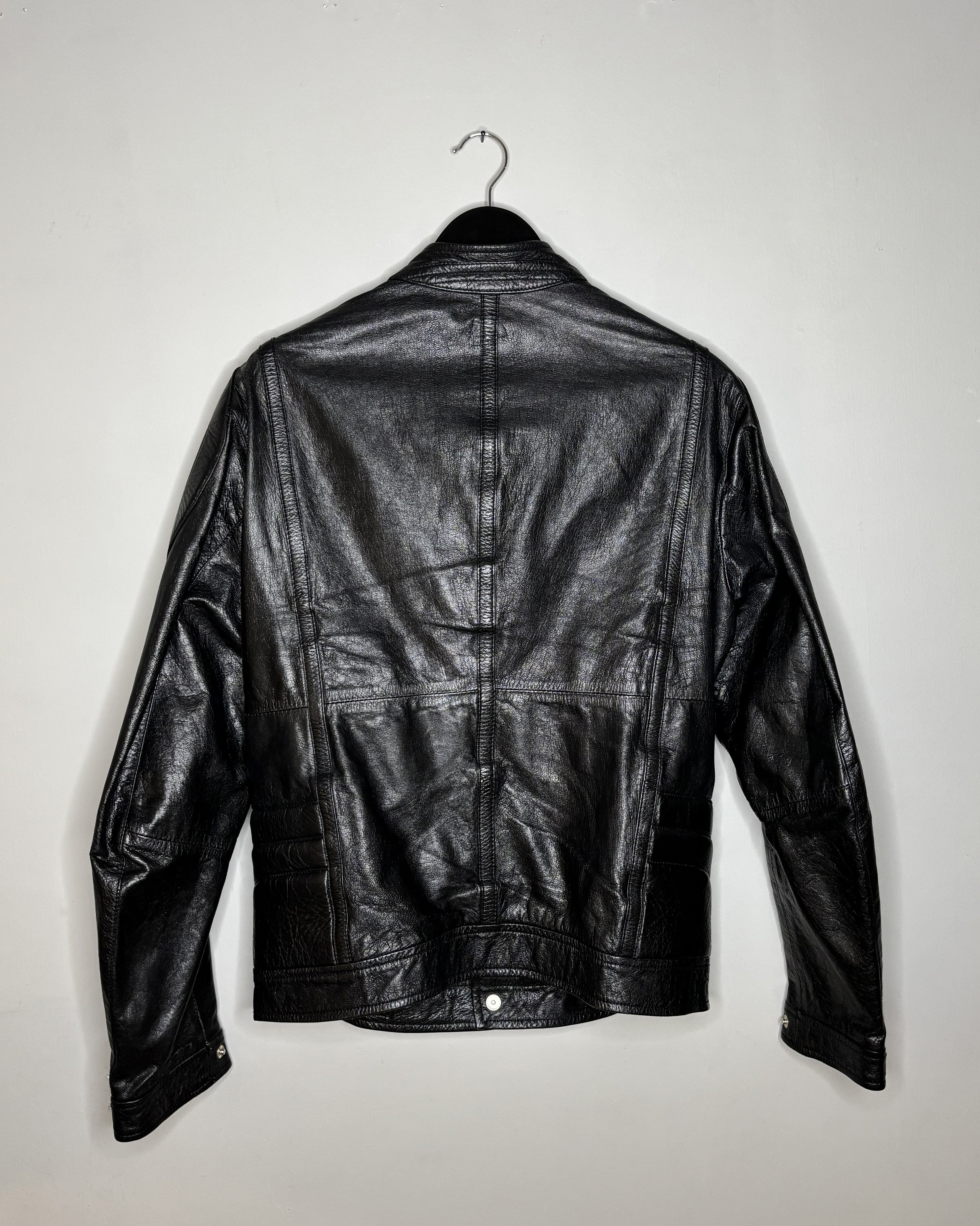 Cavalli 00s Black Leather Biker Jacket