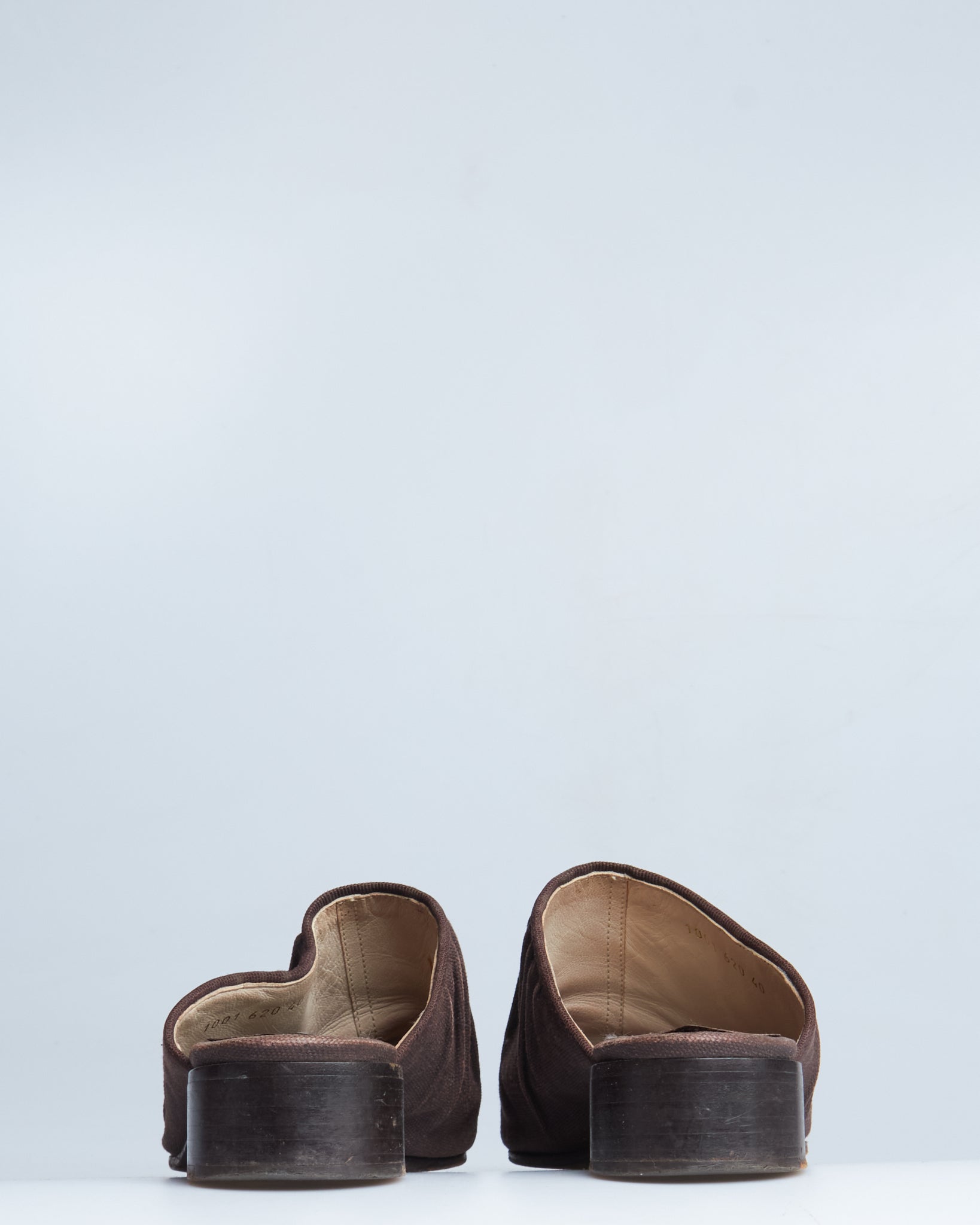 Dries van Noten canvas gathered mules