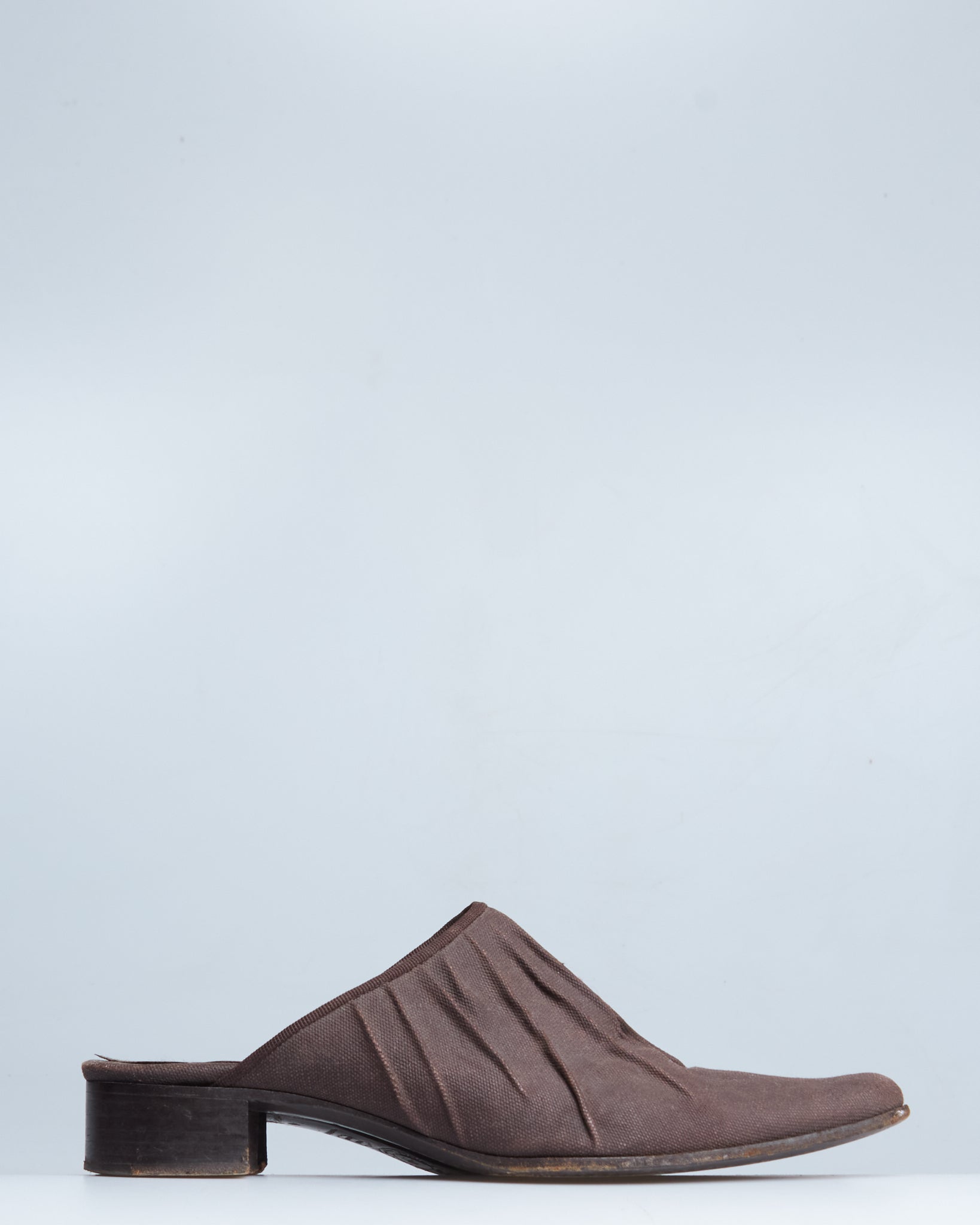 Dries van Noten canvas gathered mules
