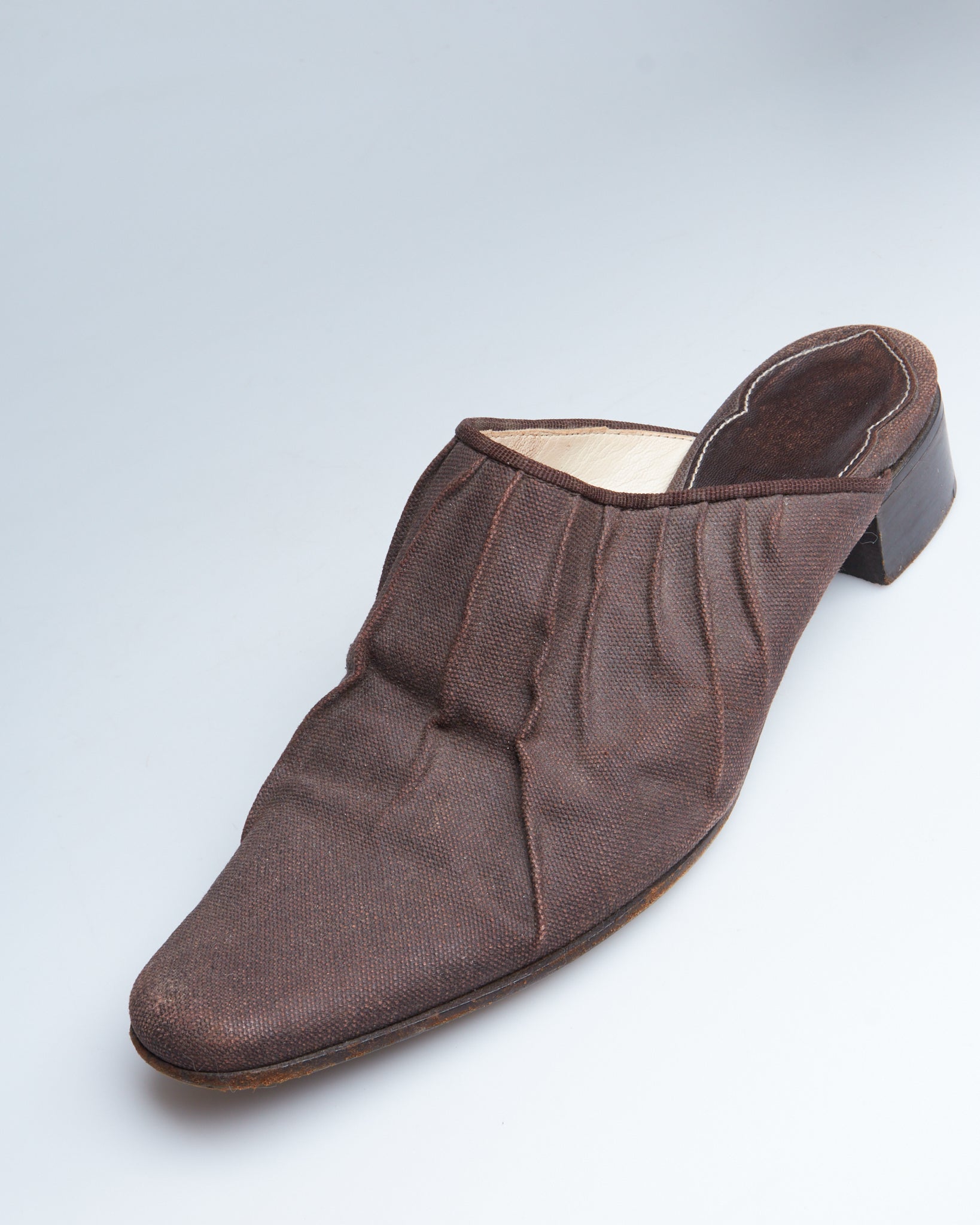 Dries van Noten canvas gathered mules