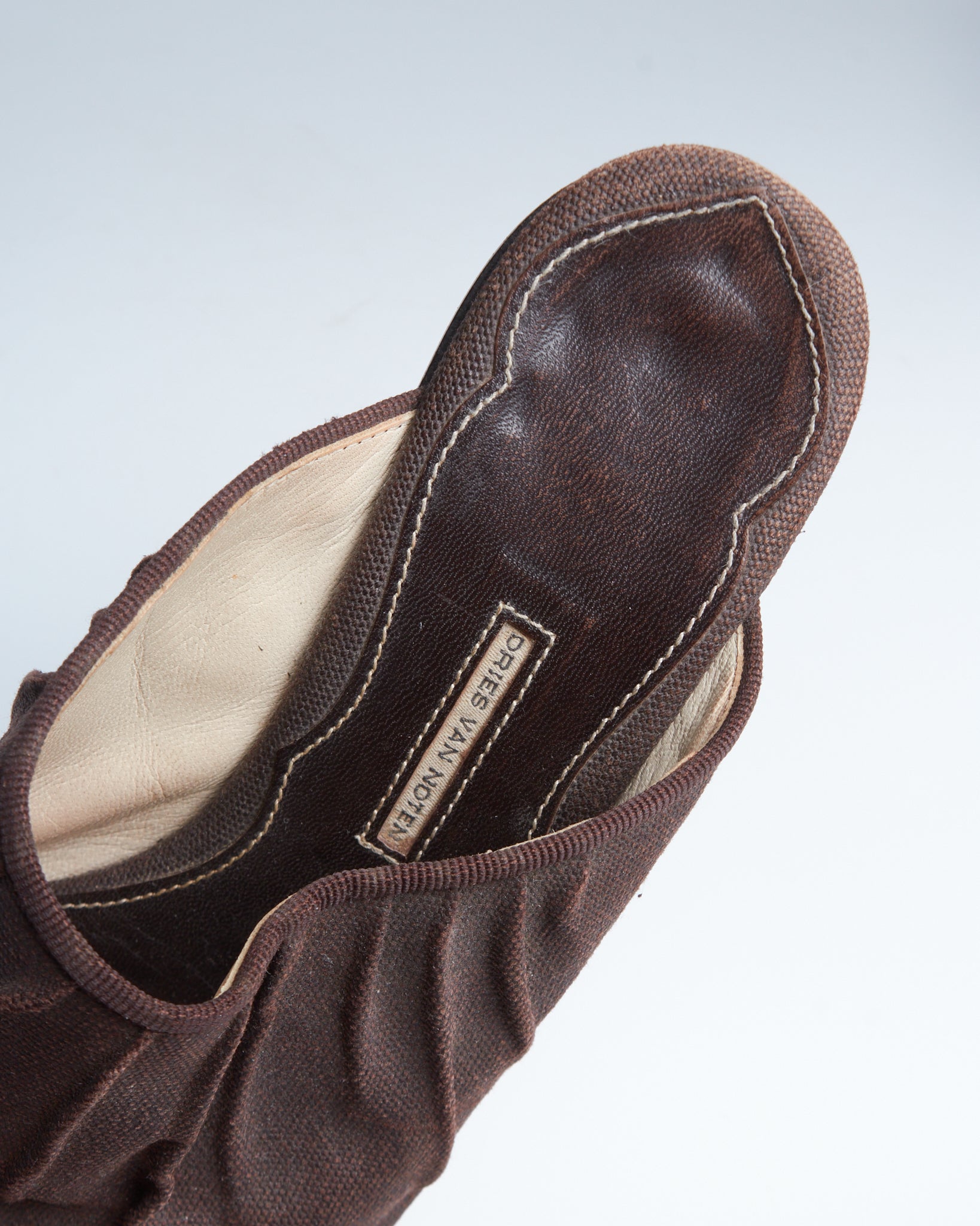 Dries van Noten canvas gathered mules