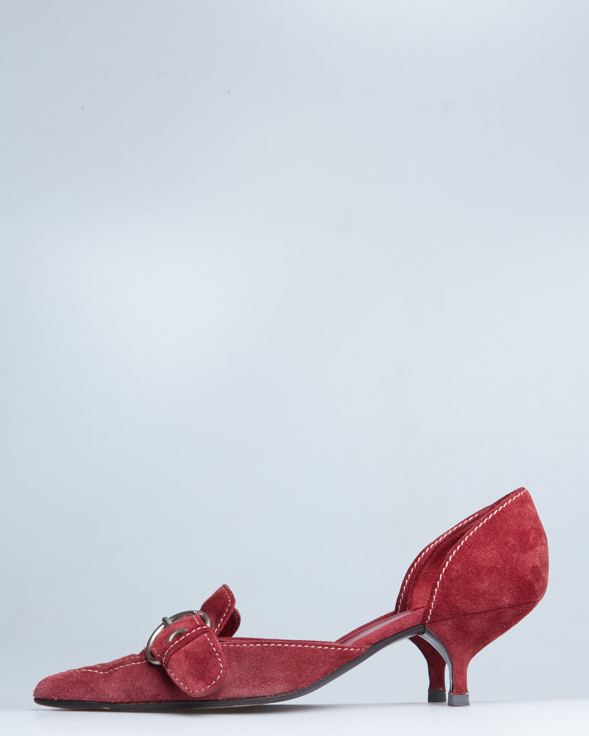 Prada suede d'Orsay kitten heels