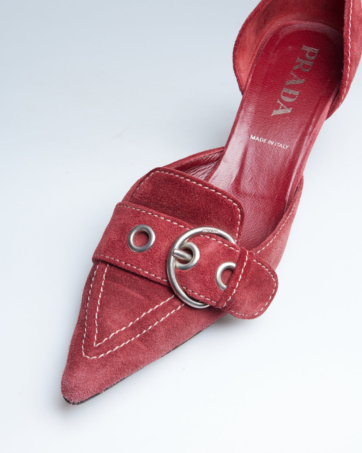 Prada suede d'Orsay kitten heels