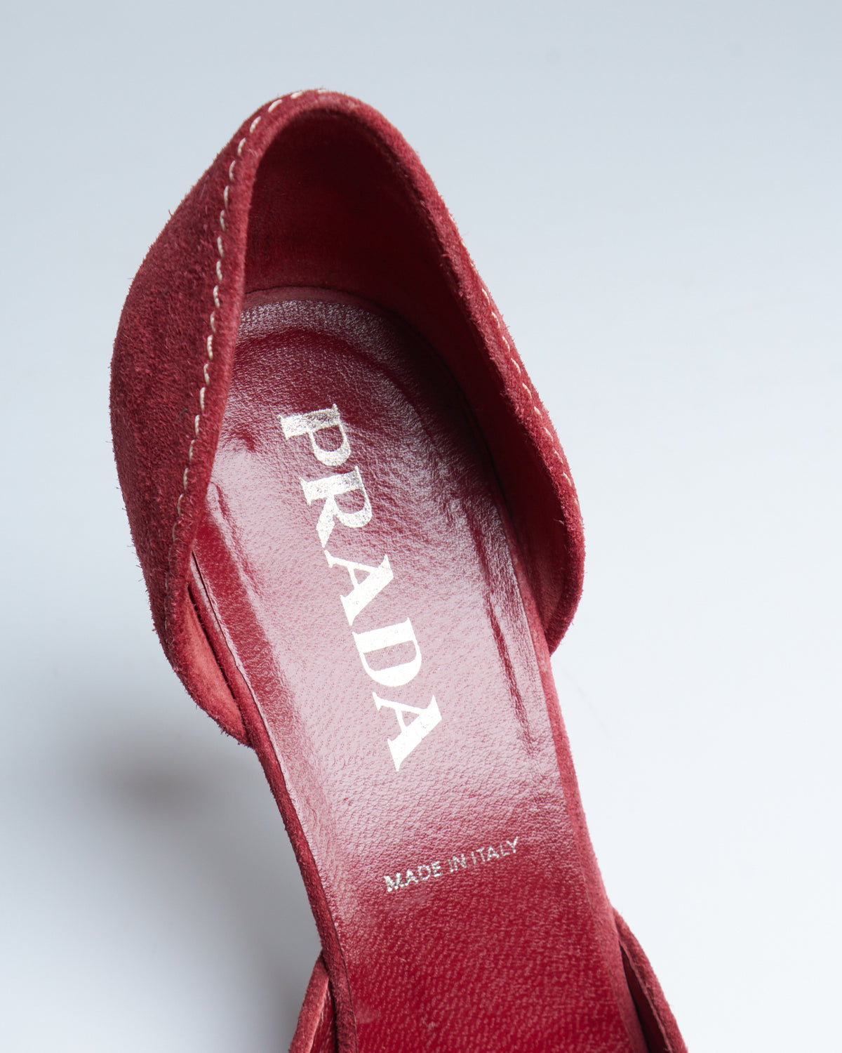 Prada suede d'Orsay kitten heels