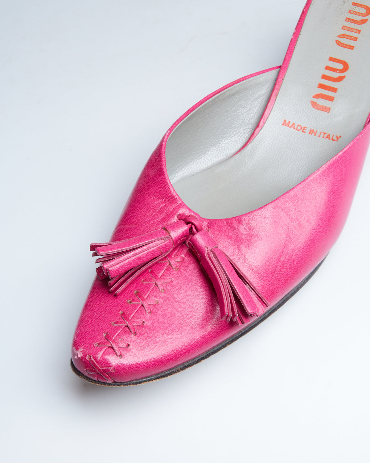 Miu Miu leather tassel mules