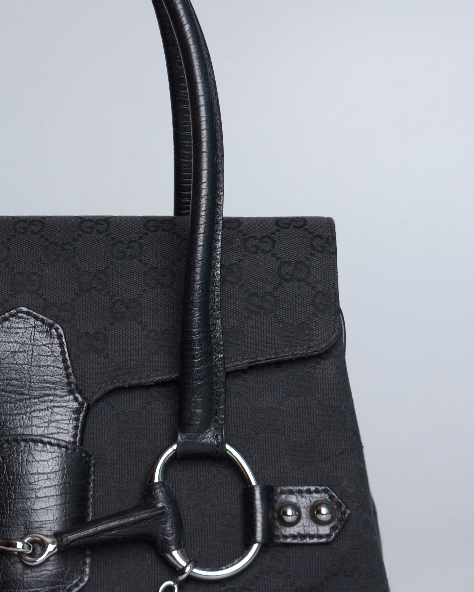 Gucci Horsebit Canvas Tote