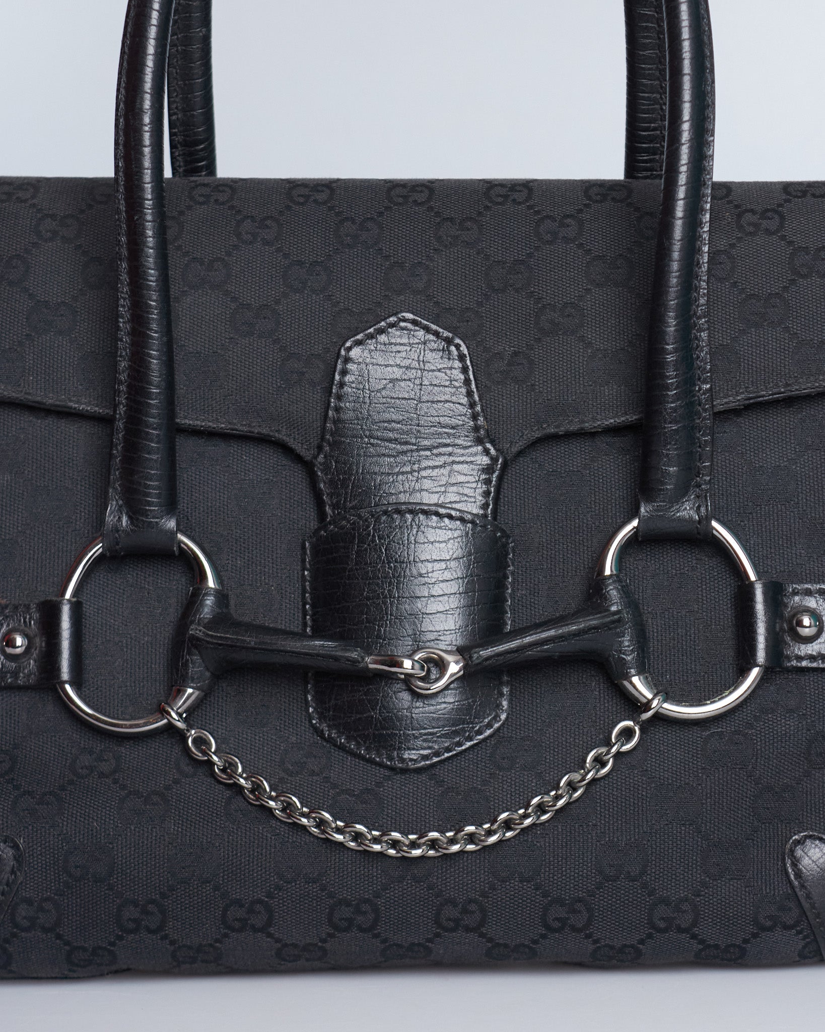 Gucci Horsebit Canvas Tote