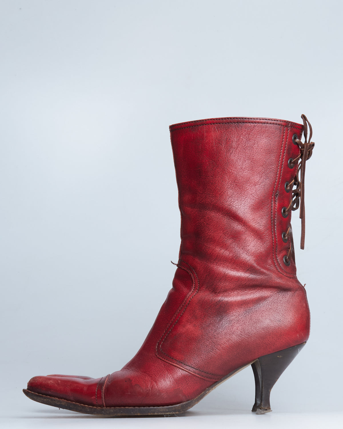 Miu Miu leather drawstring boots
