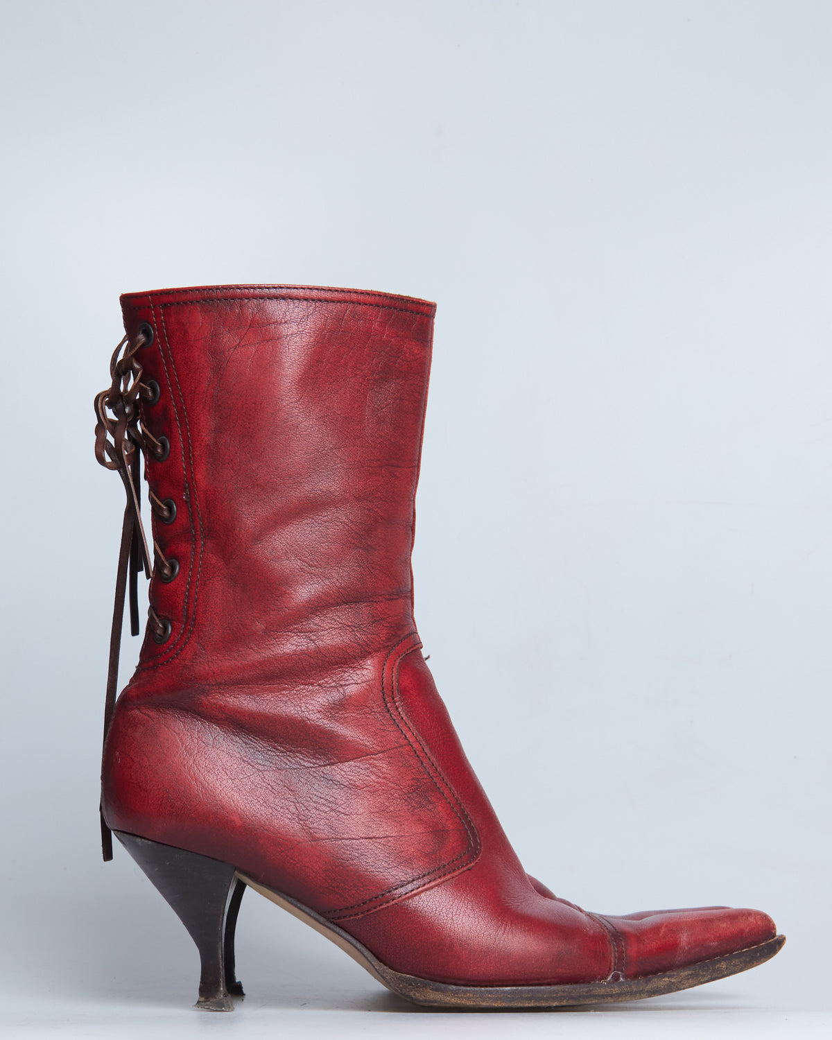Miu Miu leather drawstring boots