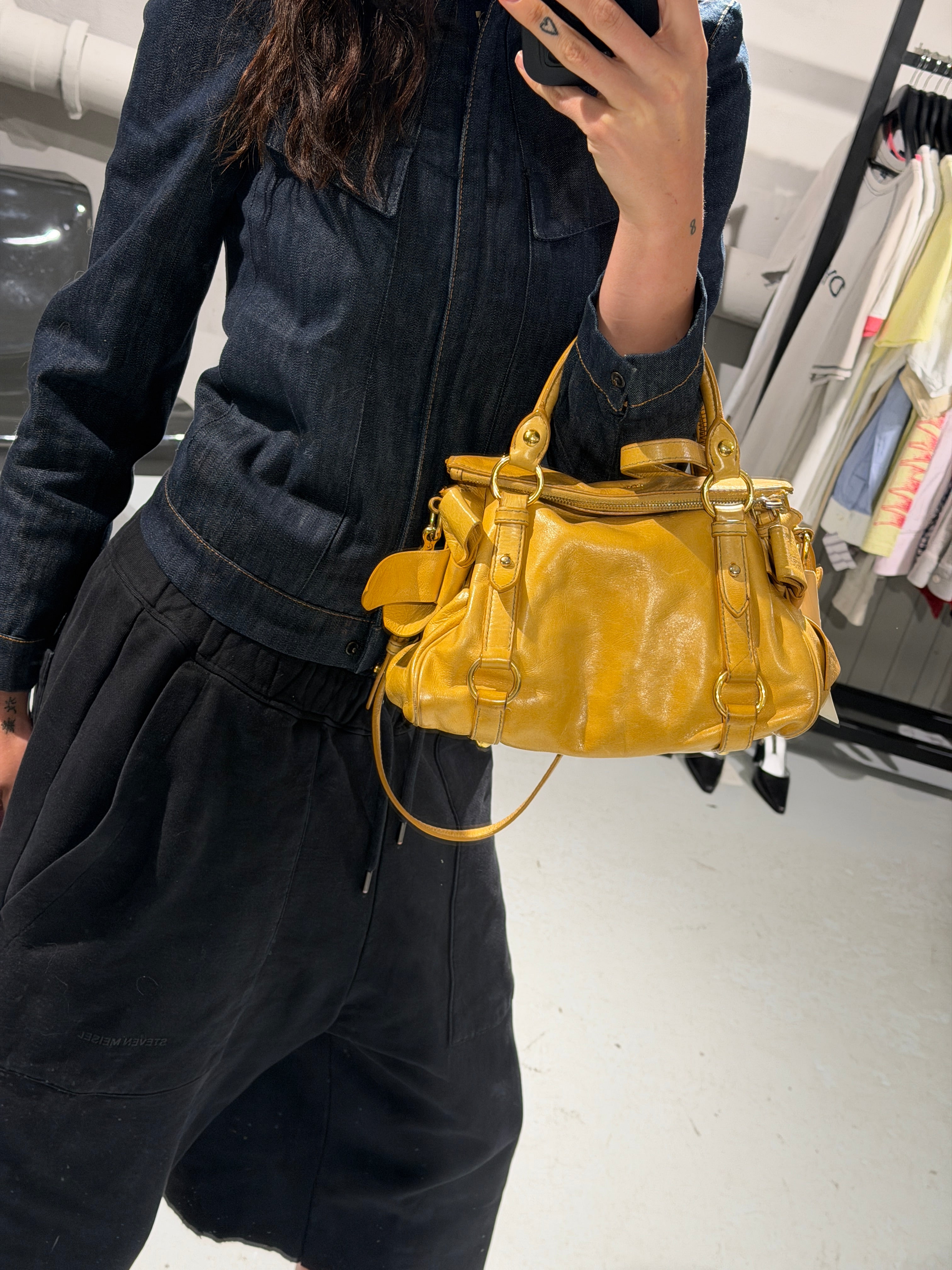 Miu Miu Vitello Lux Bow Mini