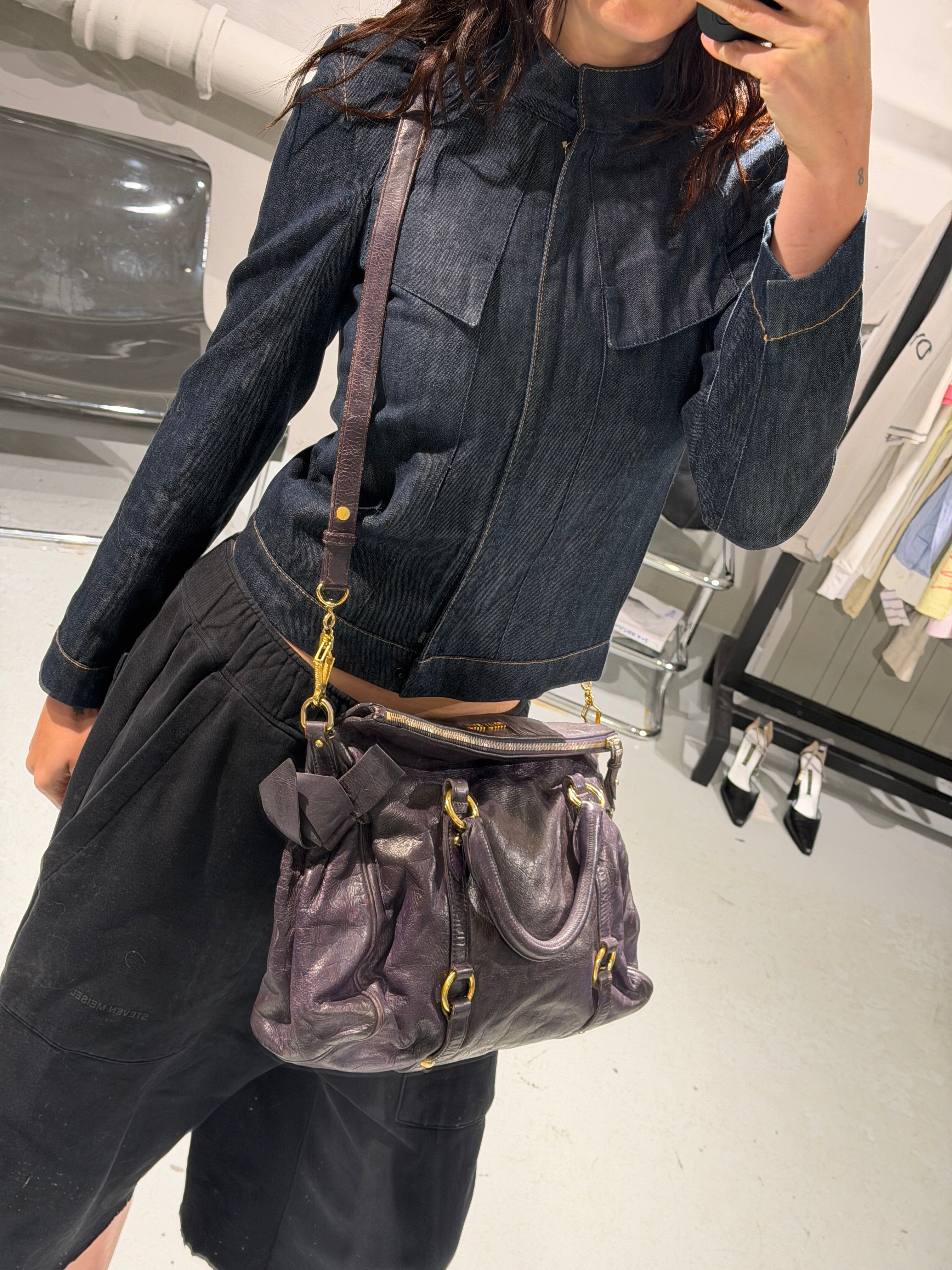 Miu Miu Vitello Lux Bow