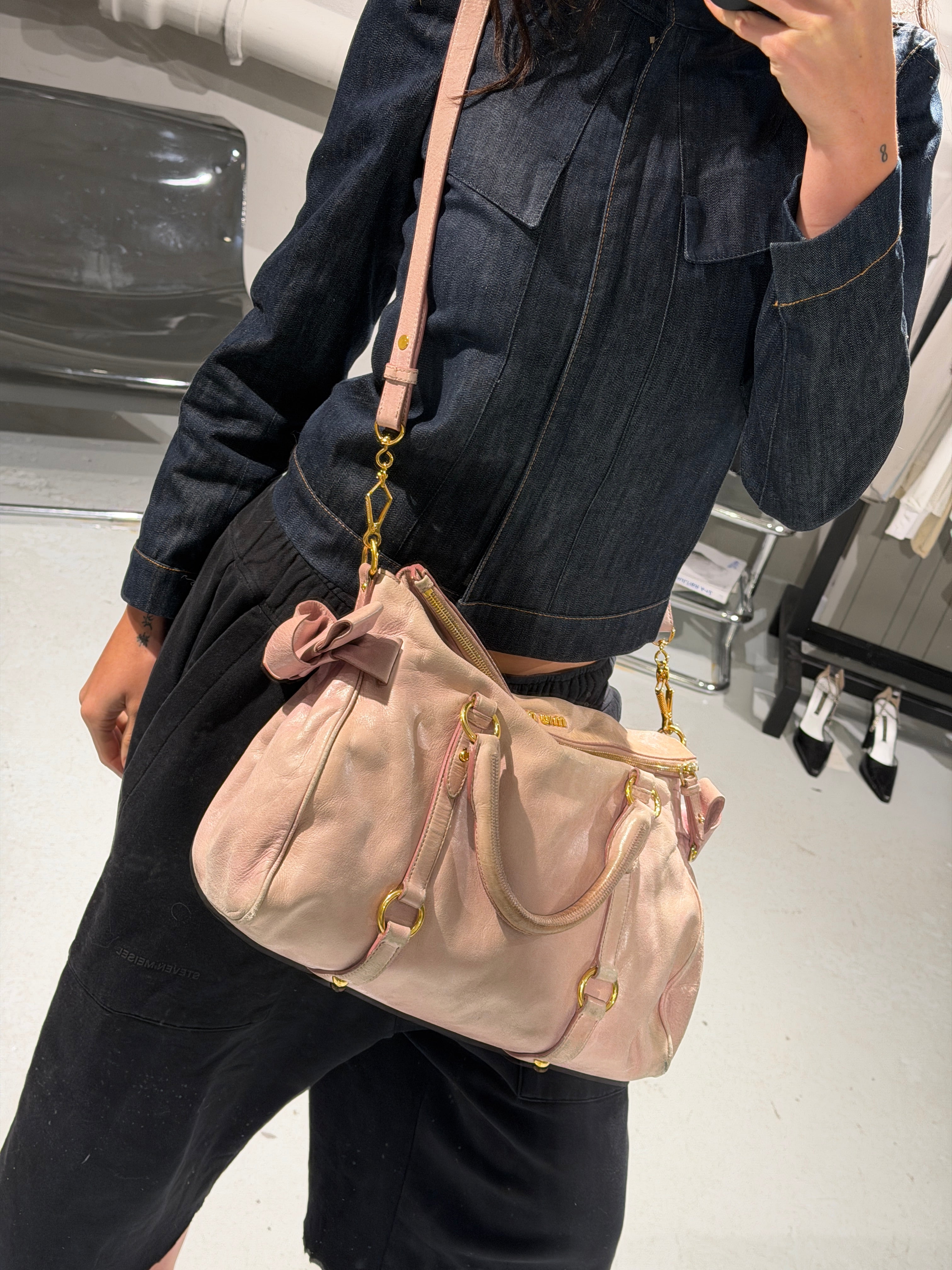 Miu Miu Vitello Lux Bow