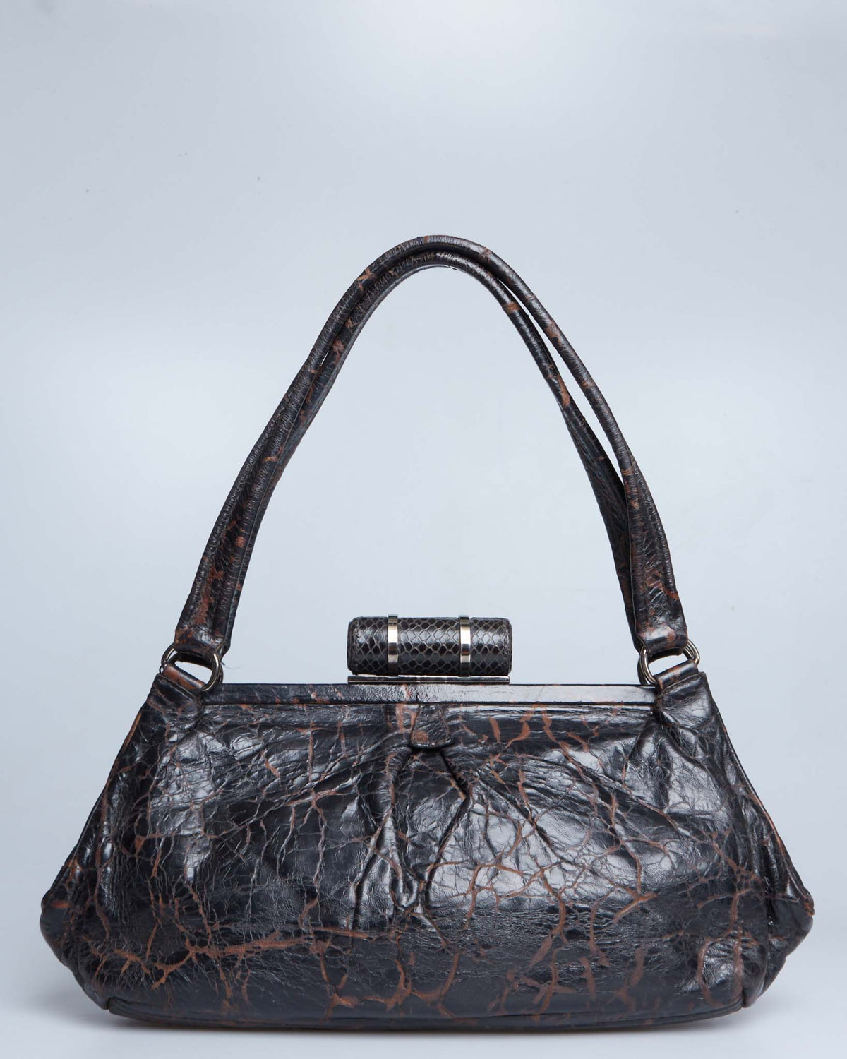 Miu Miu Cracked Leather Clutch Bag