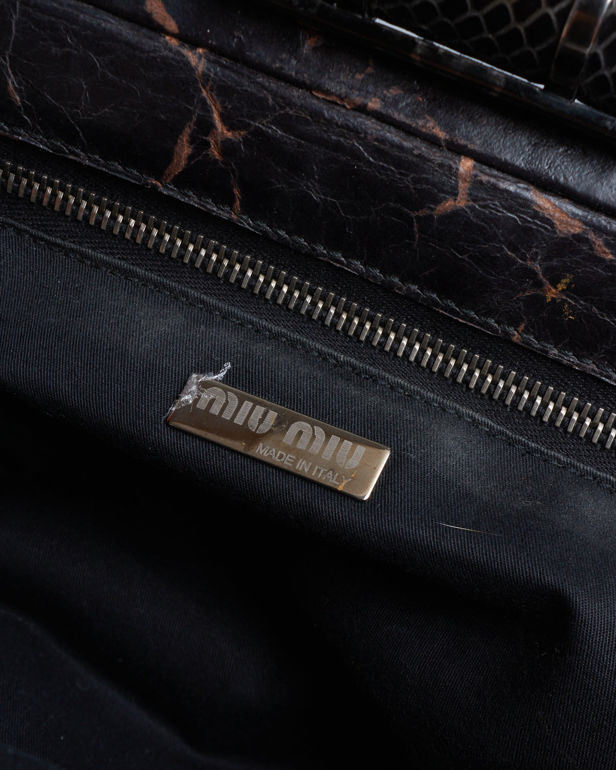 Miu Miu Cracked Leather Clutch Bag