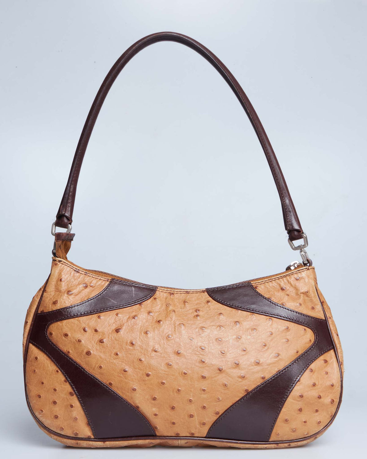 Prada Ostrich Leather Shoulder Bag