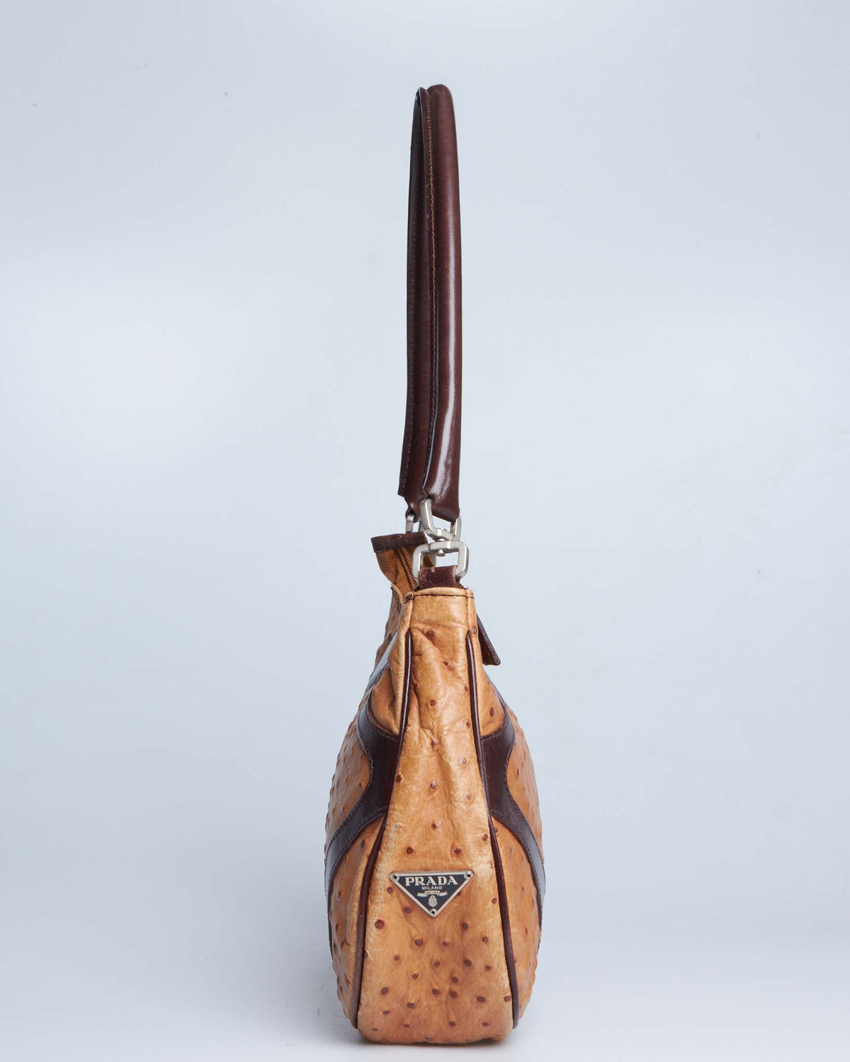 Prada Ostrich Leather Shoulder Bag