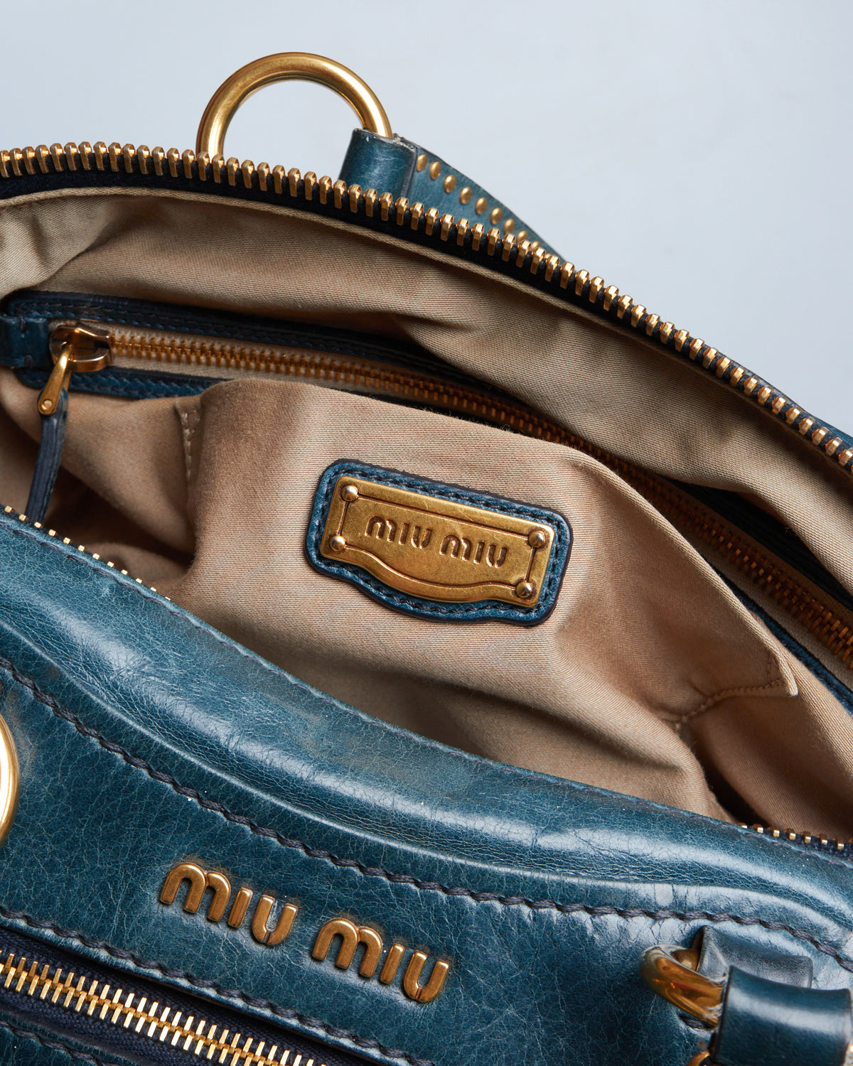 Miu Miu Vitello Lux Bowler Bag