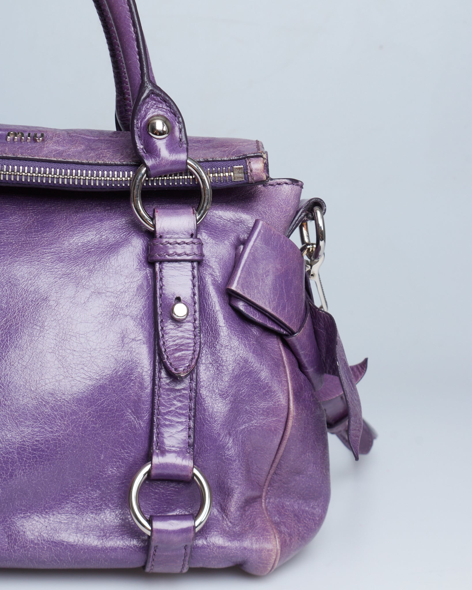 Miu Miu Vitello Lux Bow Mini