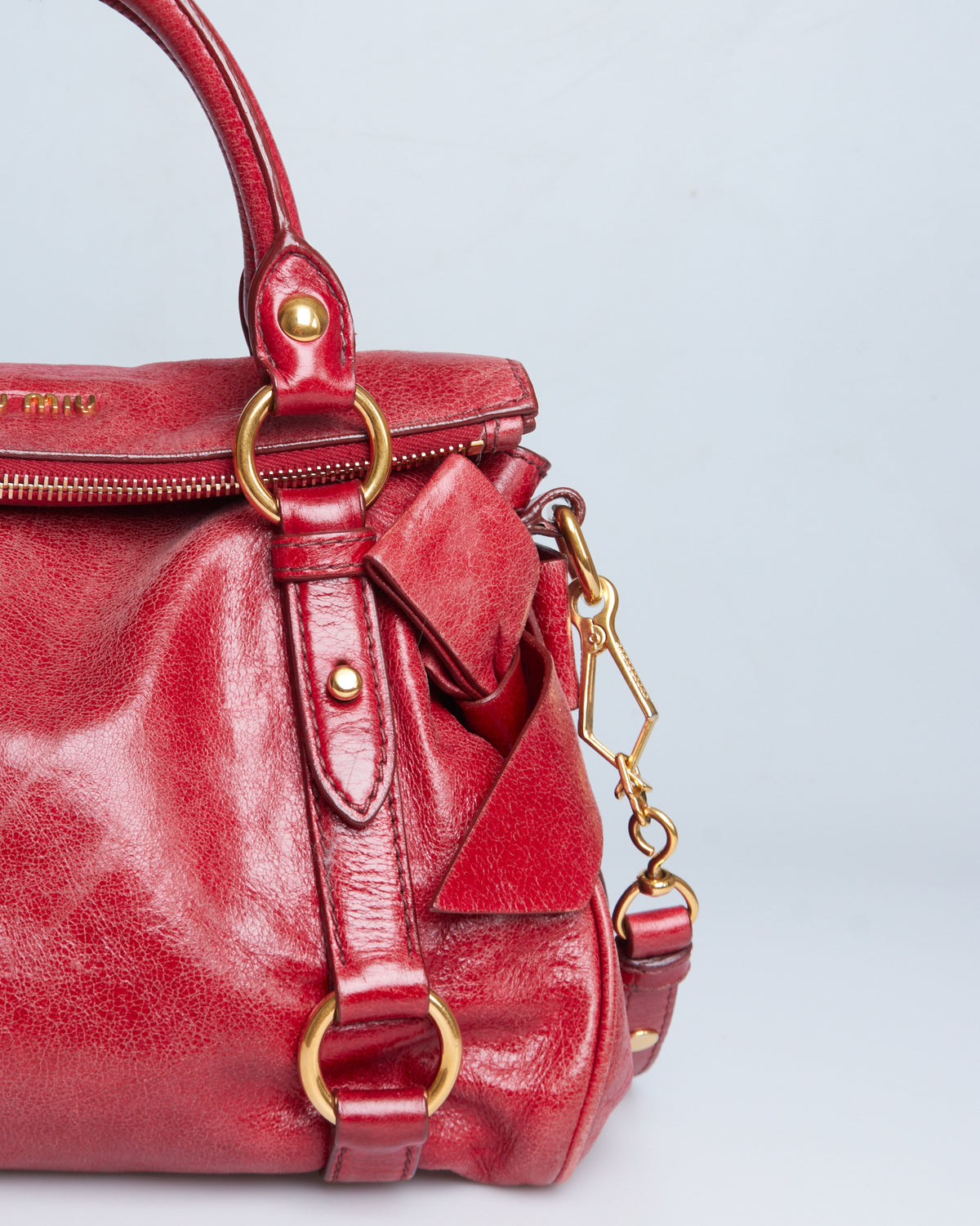 Miu Miu Vitello Lux Bow Mini