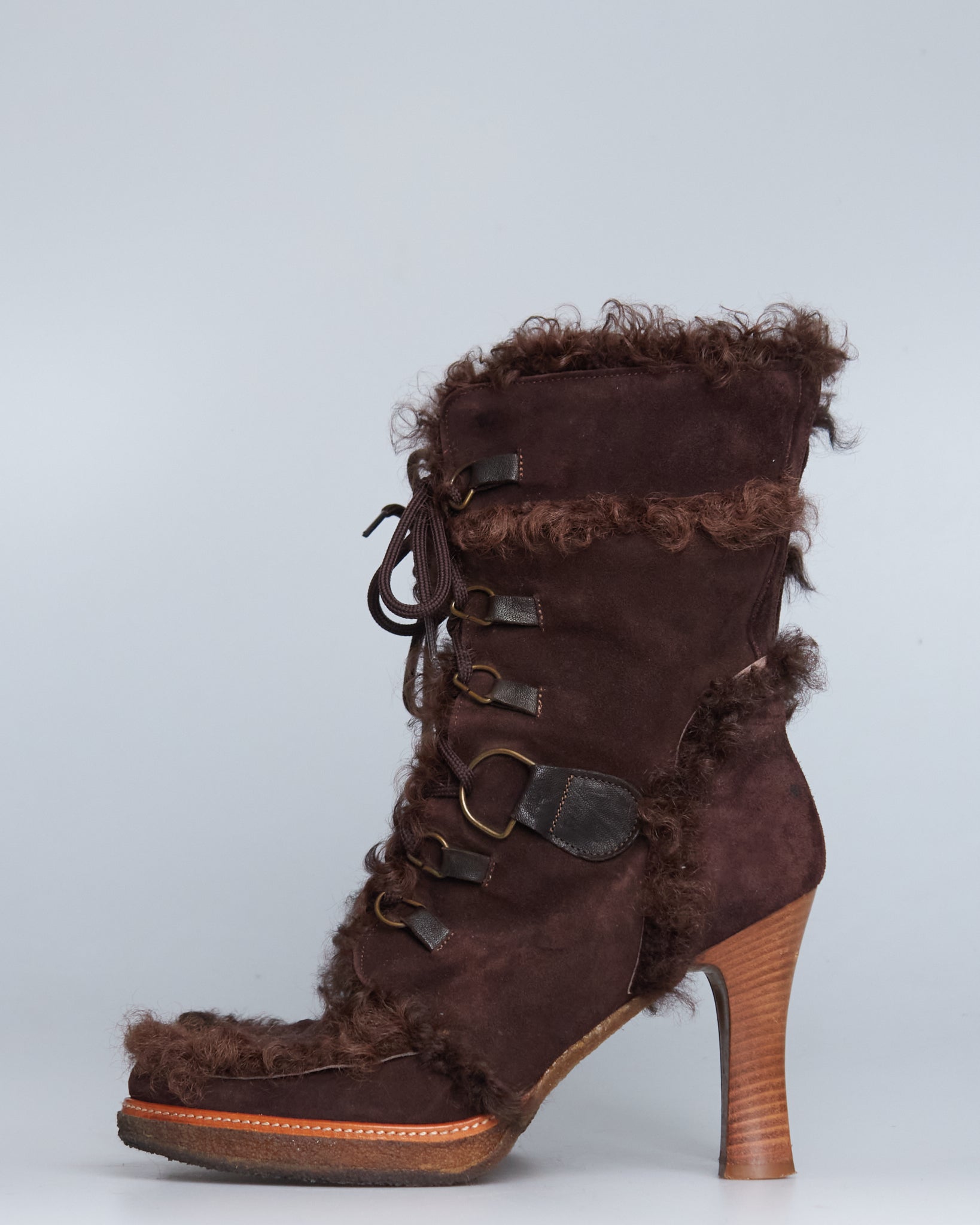 Dolce & Gabbana suede fur boots