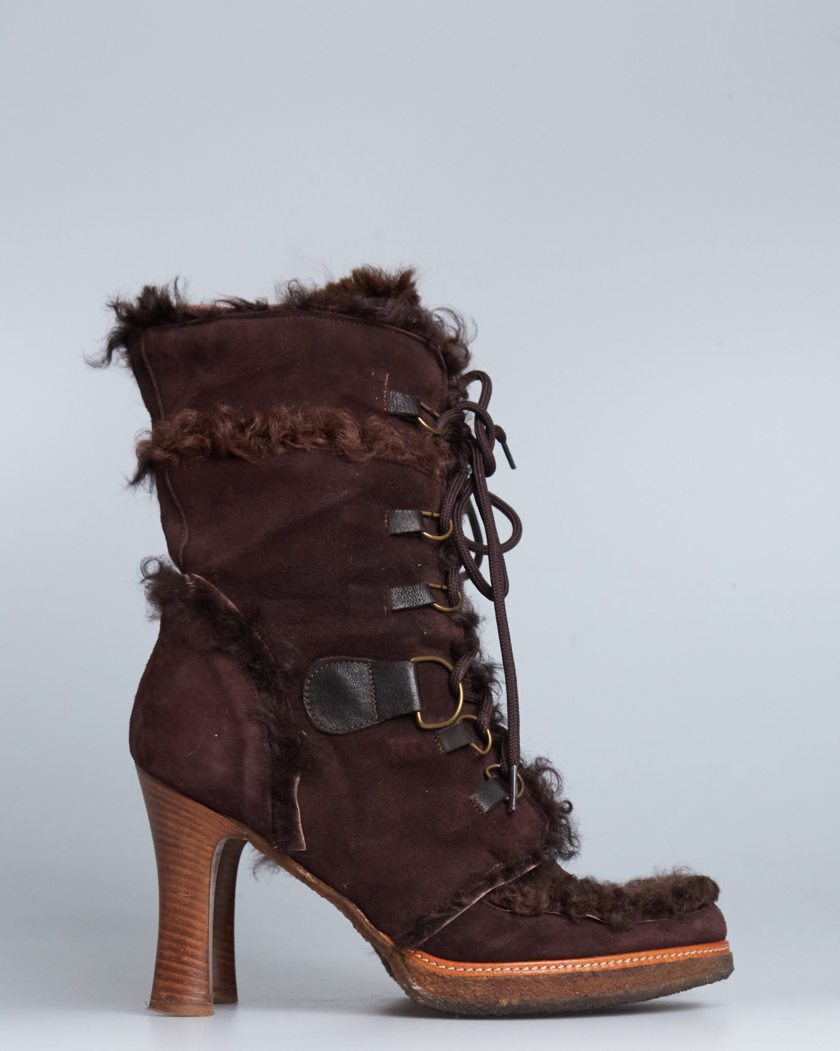 Dolce & Gabbana suede fur boots