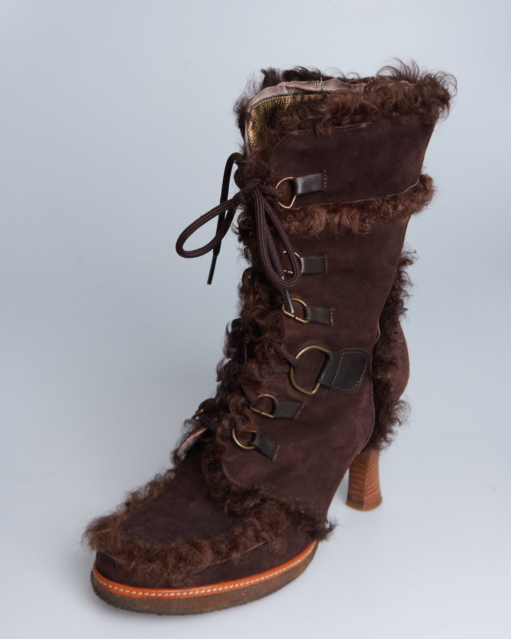 Dolce & Gabbana suede fur boots
