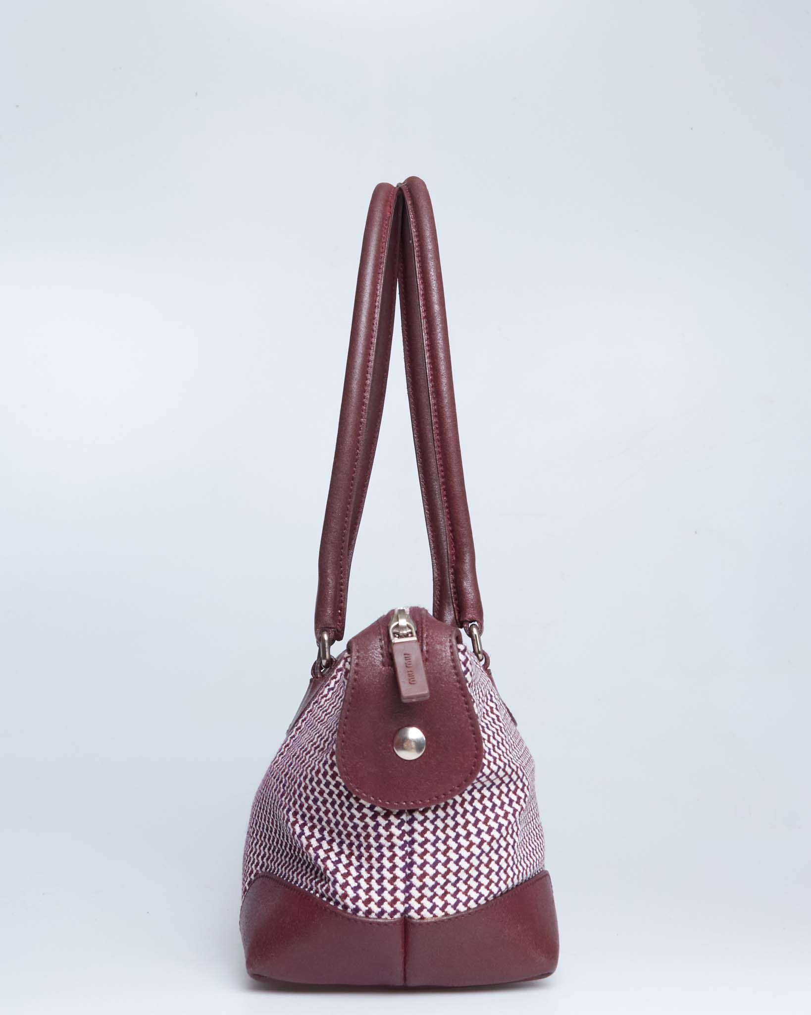 Miu Miu Houndstooth Canvas Tote