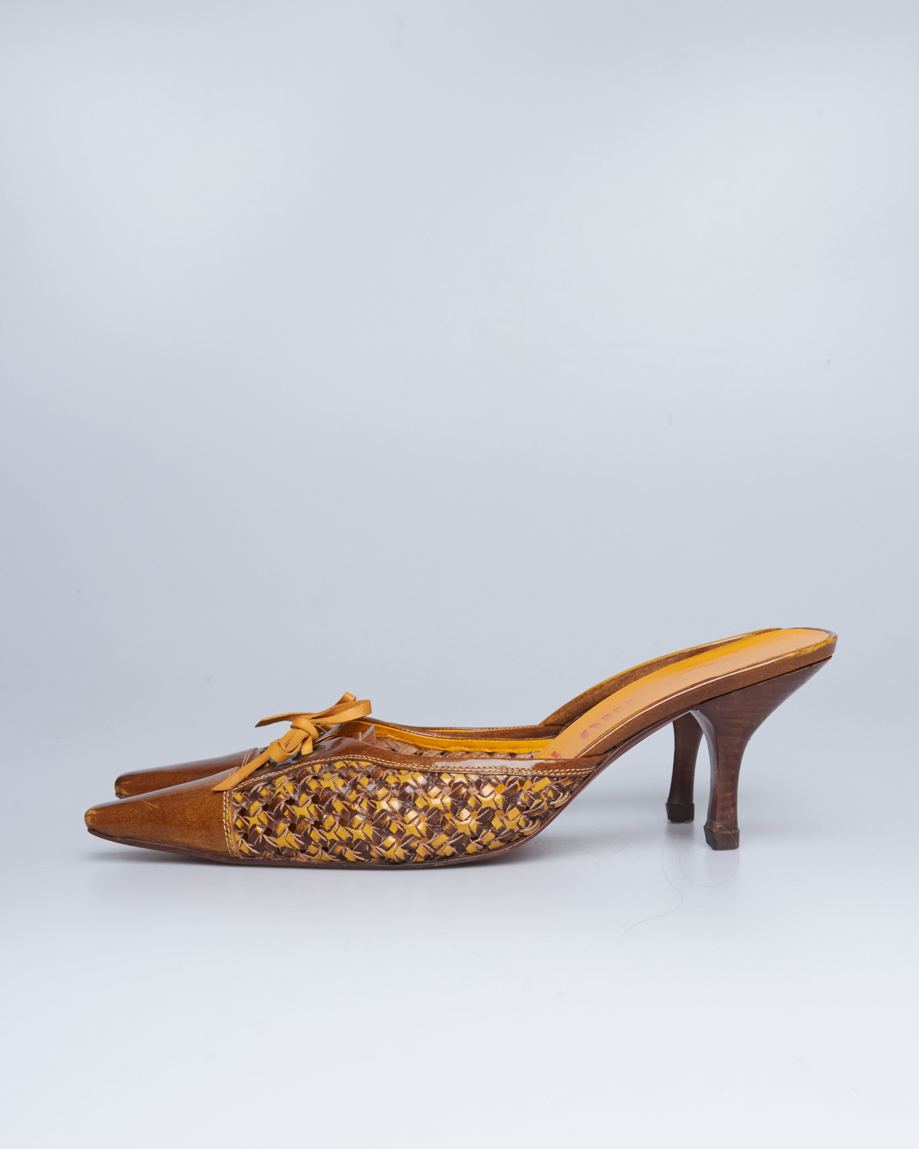 Miu Miu woven leather mules