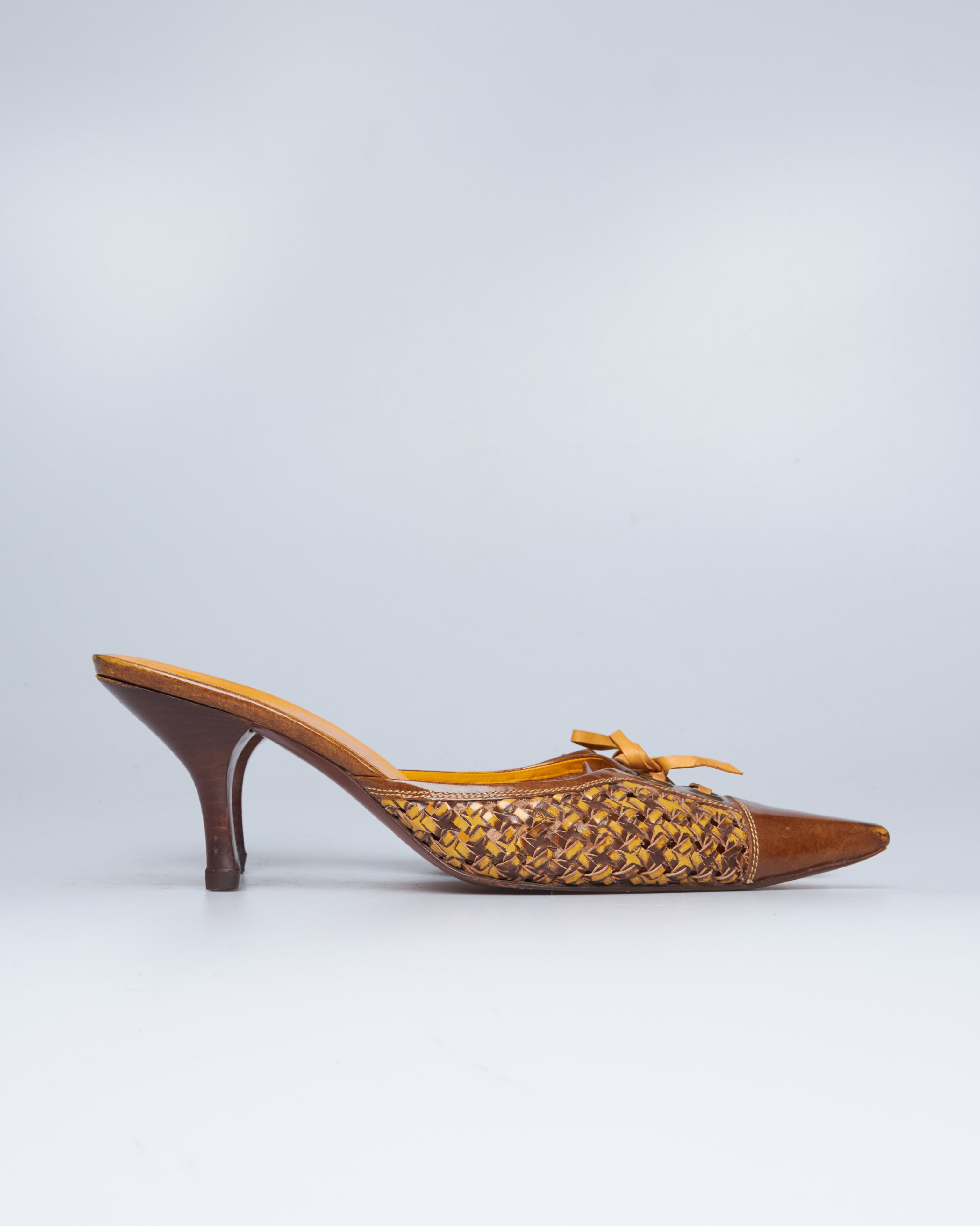 Miu Miu woven leather mules