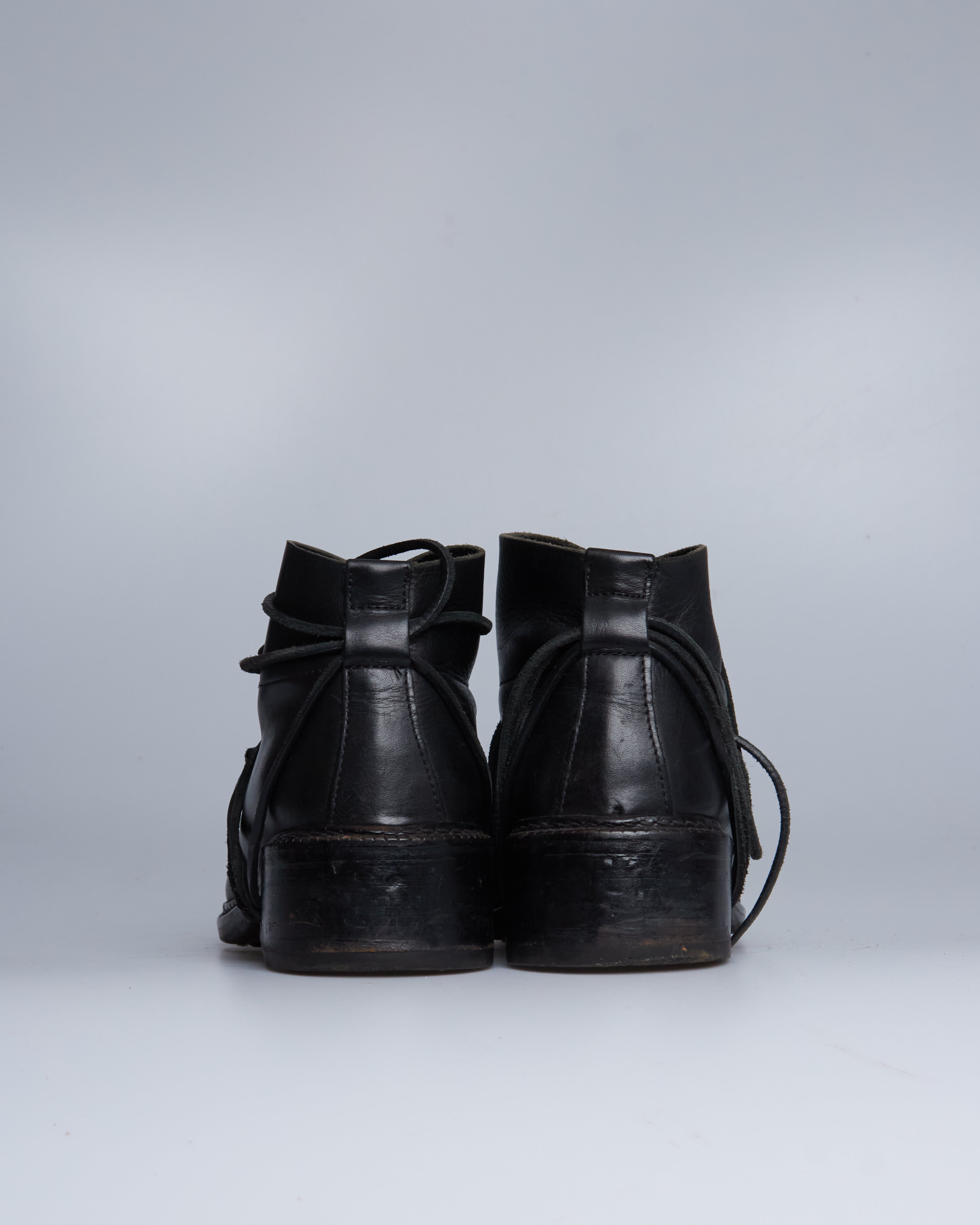 Dirk Bikkembergs leather lace-through heel boots