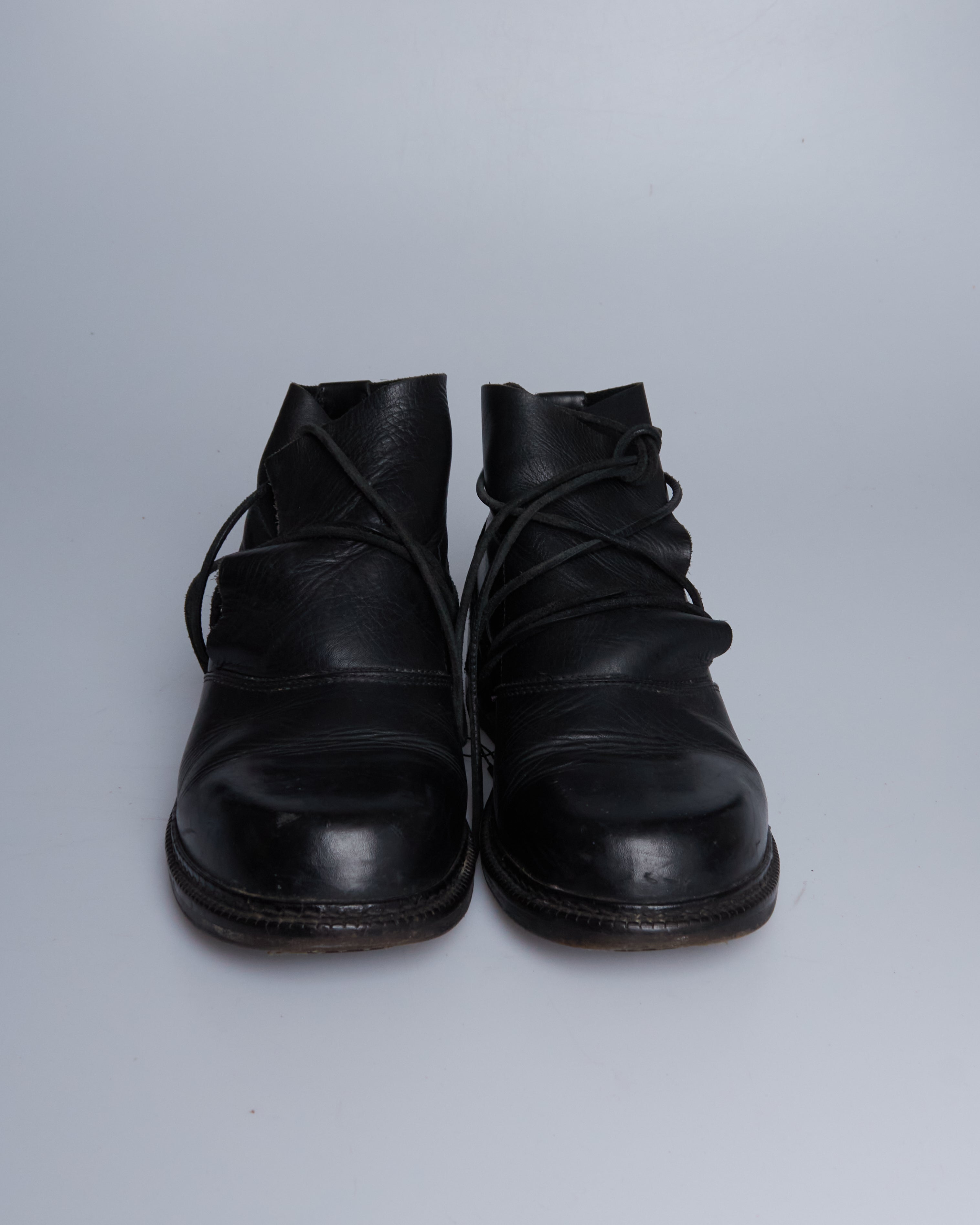 Dirk Bikkembergs leather lace-through heel boots