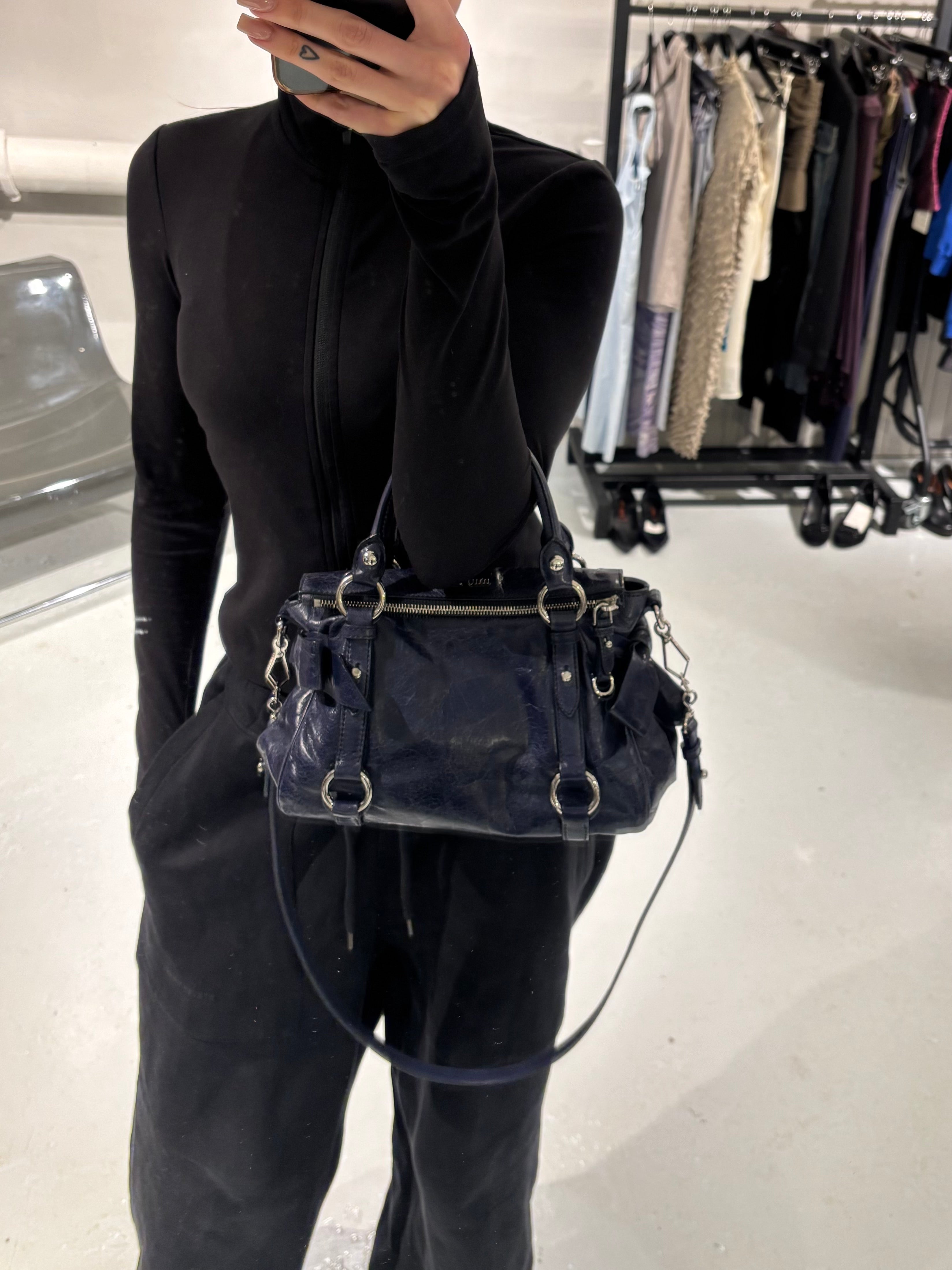 Miu Miu Vitello Lux Bow Mini